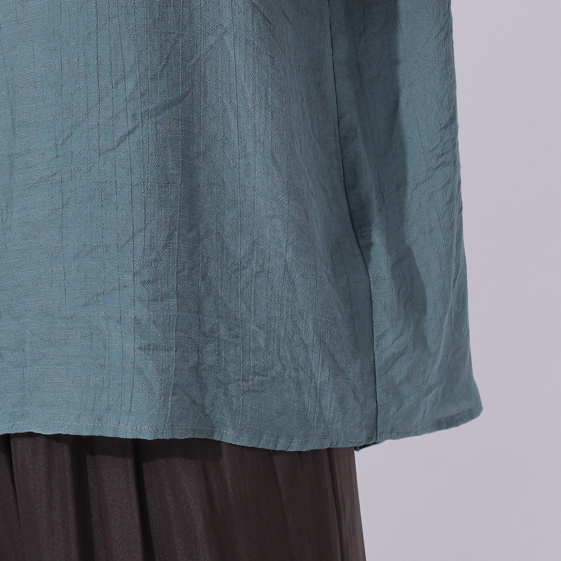 SHOO･LA･RUE「程よいルーズ感が大人見え シアースラブ前開きシャツ」|シャツ・ブラウス|