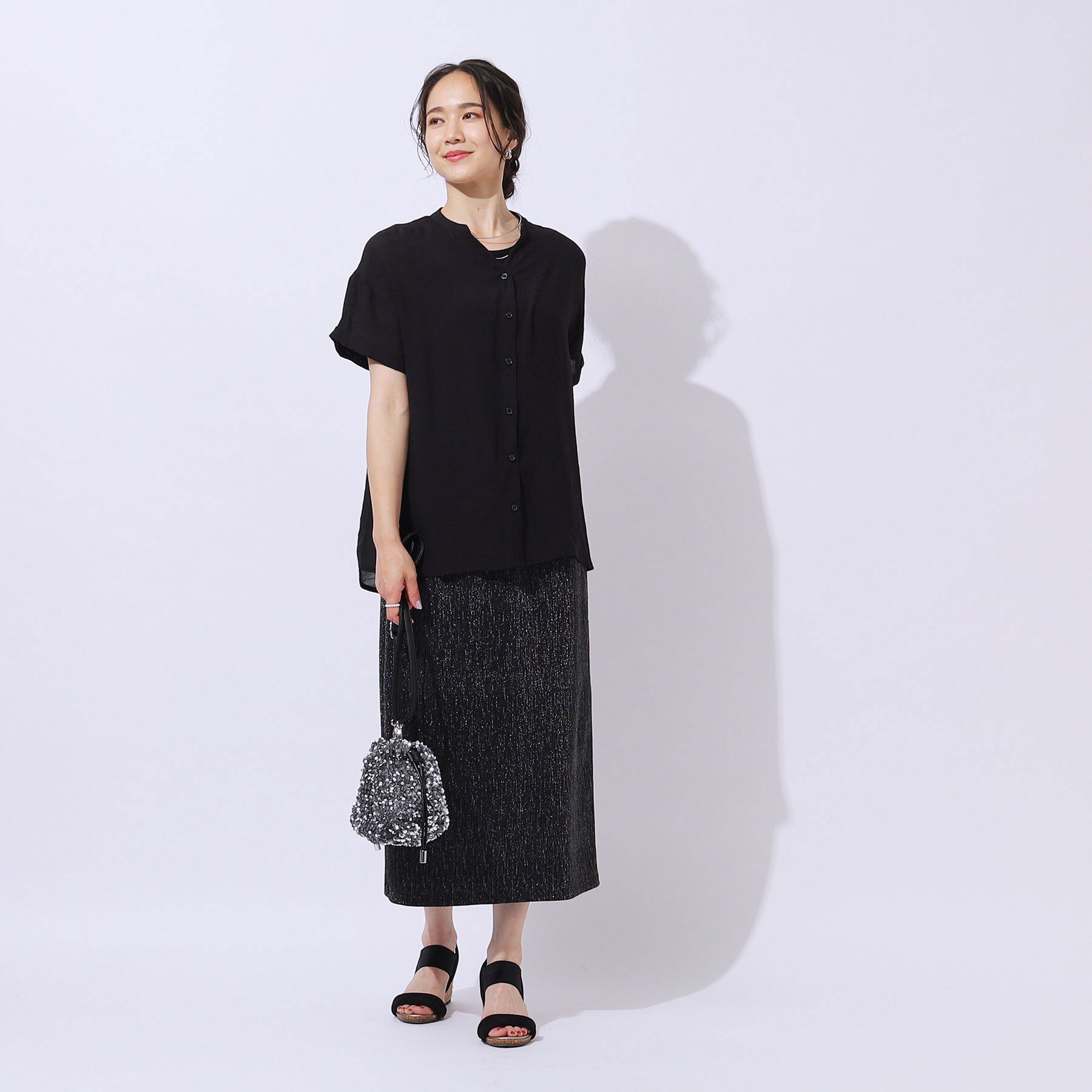 SHOO･LA･RUE「程よいルーズ感が大人見え シアースラブ前開きシャツ」|シャツ・ブラウス|