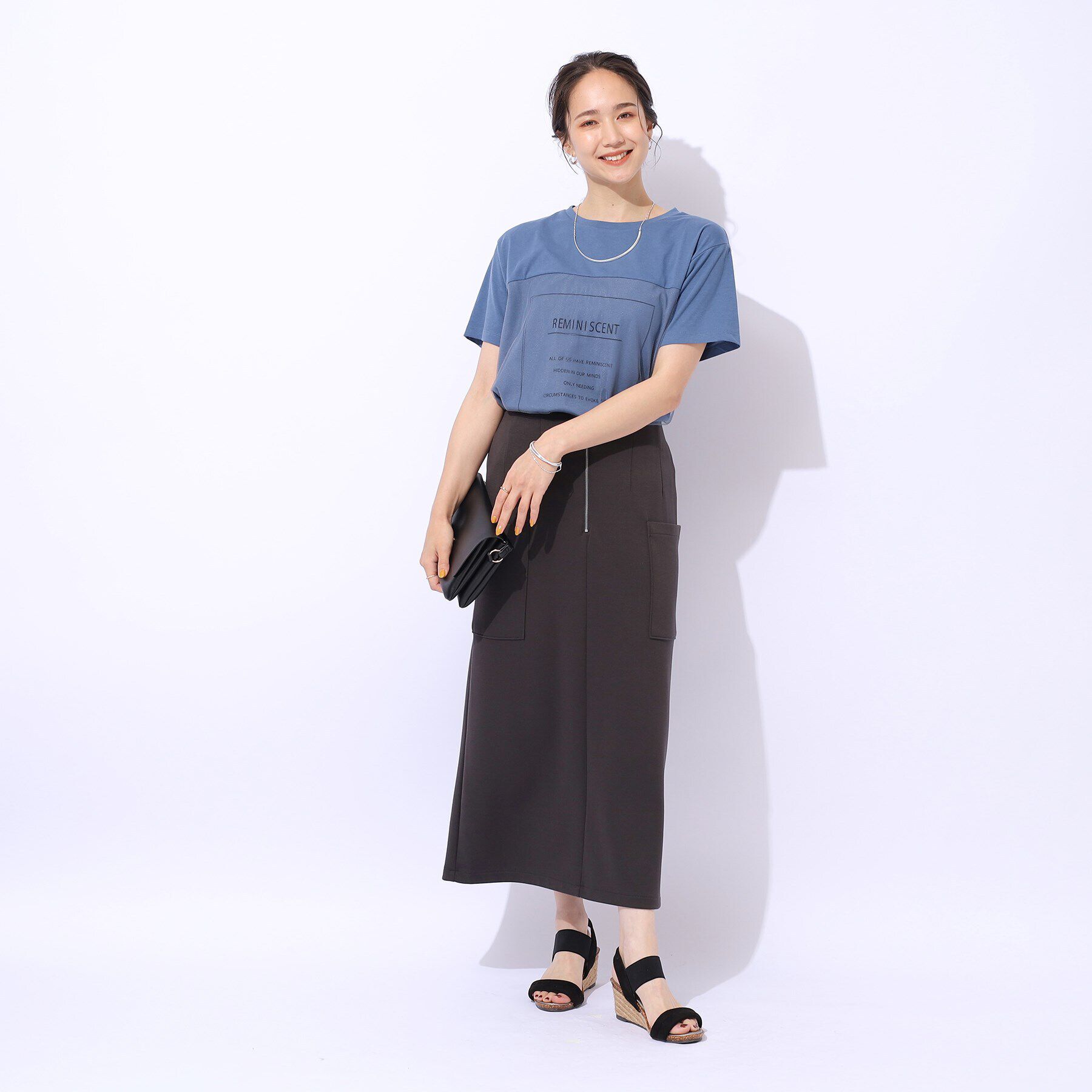 SHOO･LA･RUE「【洗える】インしない派さんの 重ねチュールプリントTシャツ」|Tシャツ・カットソー|