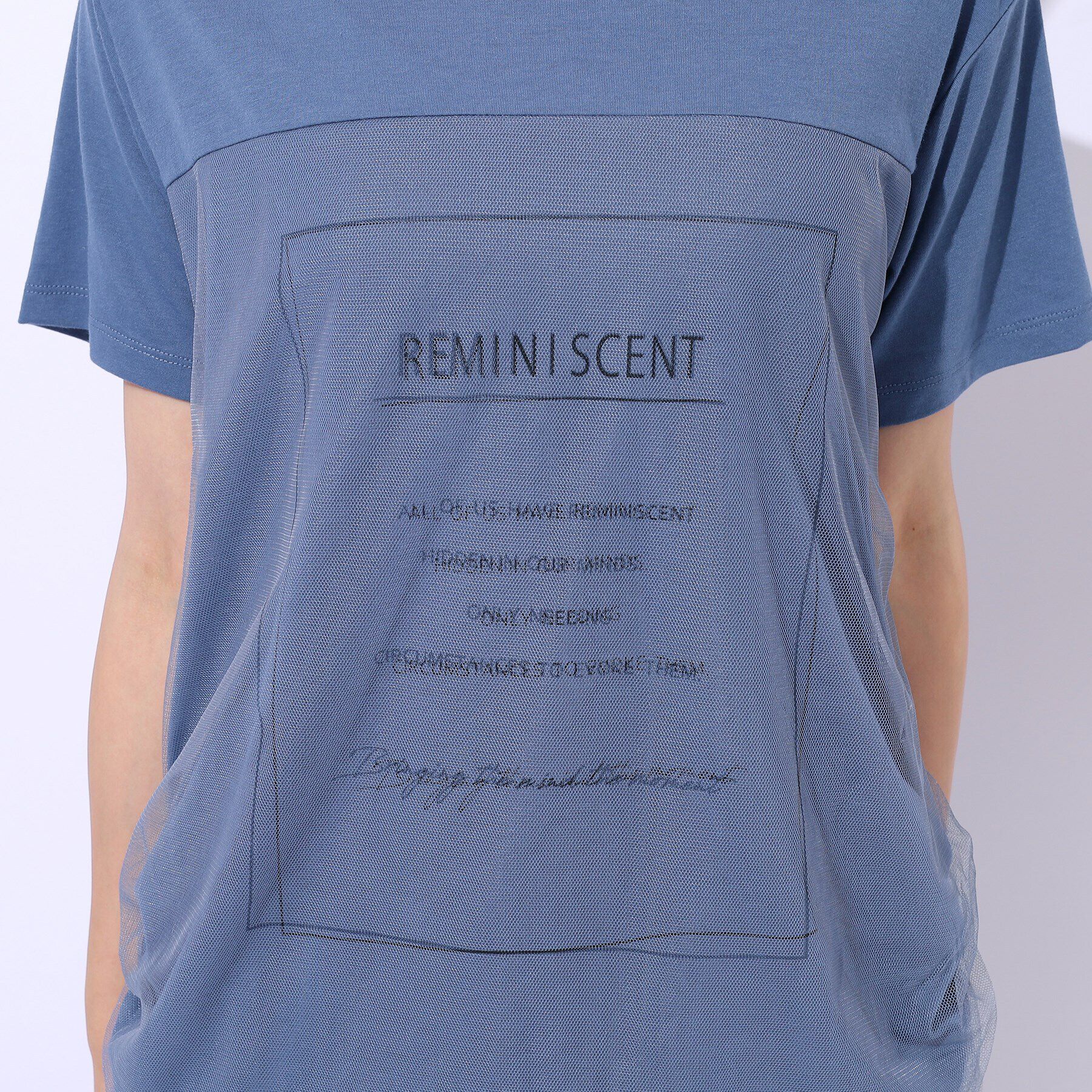 SHOO･LA･RUE「【洗える】インしない派さんの 重ねチュールプリントTシャツ」|Tシャツ・カットソー|