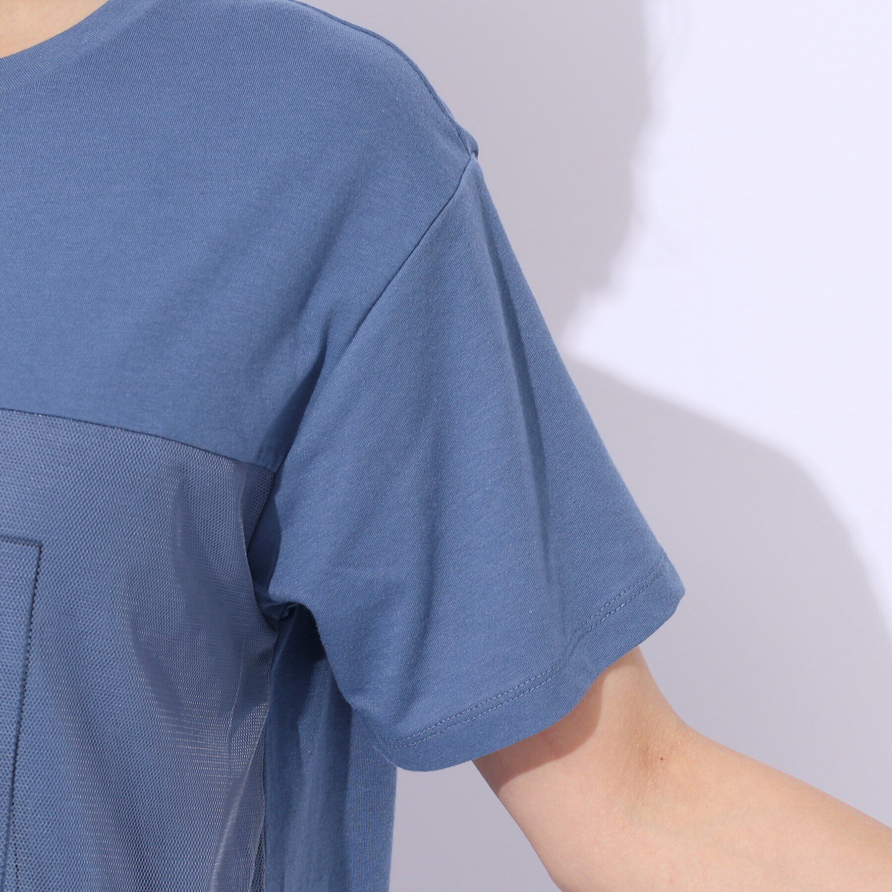 SHOO･LA･RUE「【洗える】インしない派さんの 重ねチュールプリントTシャツ」|Tシャツ・カットソー|