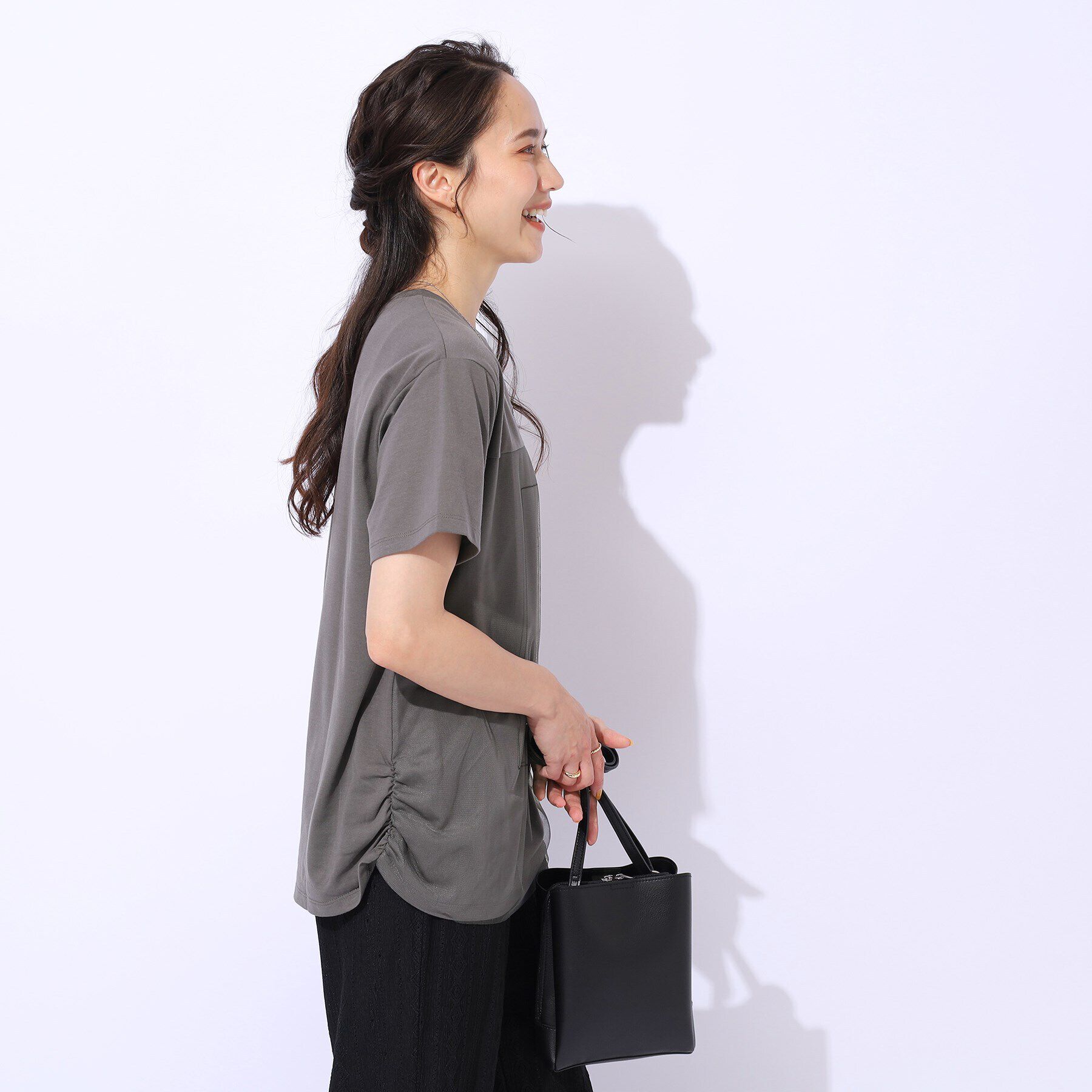 SHOO･LA･RUE「【洗える】インしない派さんの 重ねチュールプリントTシャツ」|Tシャツ・カットソー|