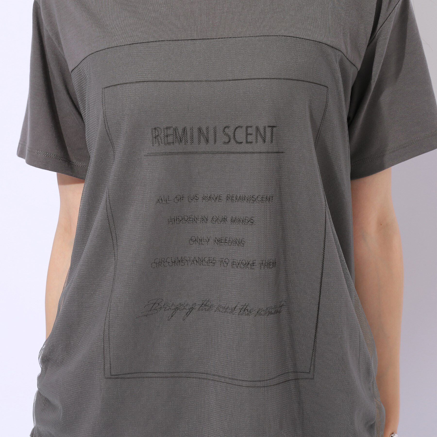 SHOO･LA･RUE「【洗える】インしない派さんの 重ねチュールプリントTシャツ」|Tシャツ・カットソー|