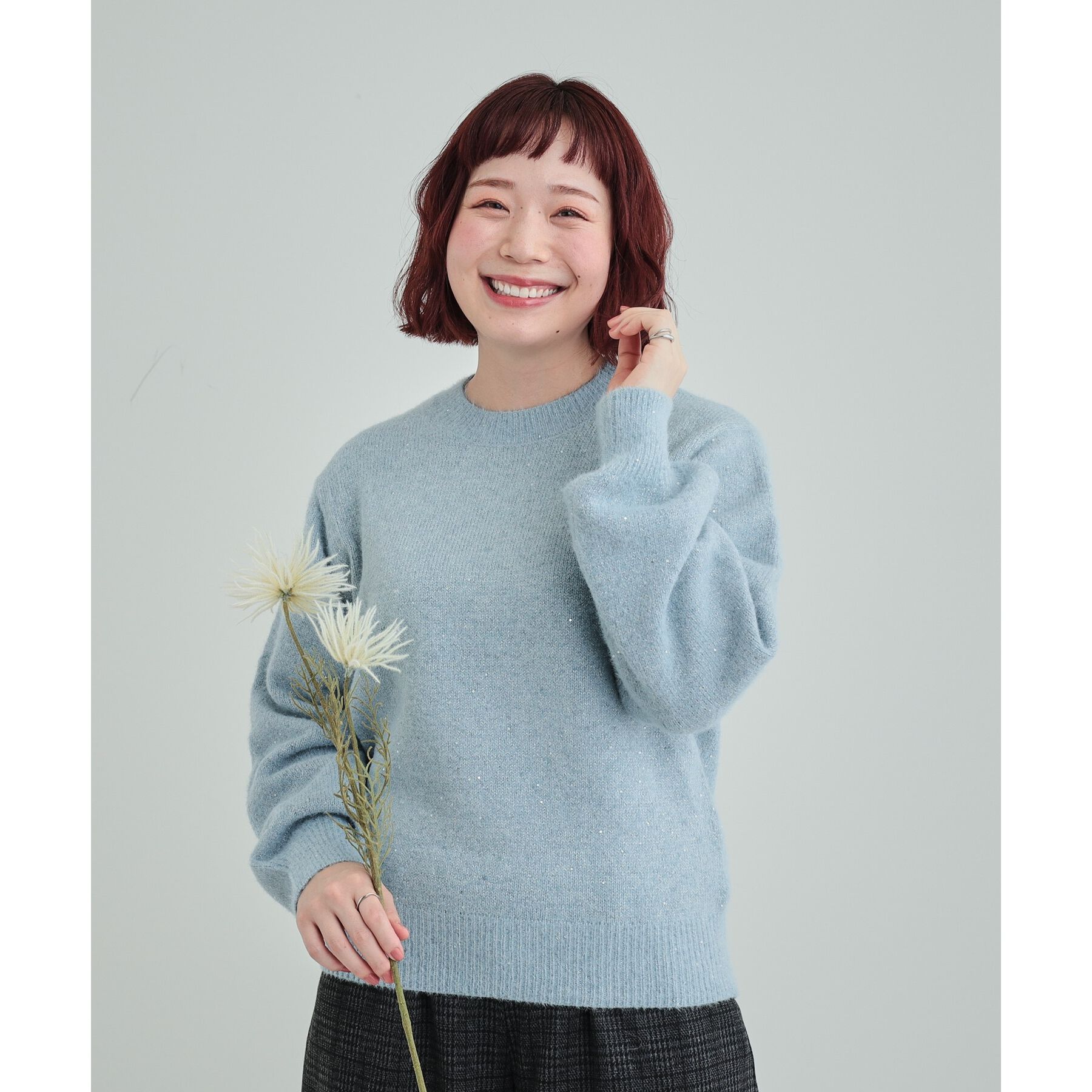 SHOO･LA･RUE「【高レビュー/S-LL】上品にキラリと華やぐ スパンコール フェザーニット」|ニット・セーター|