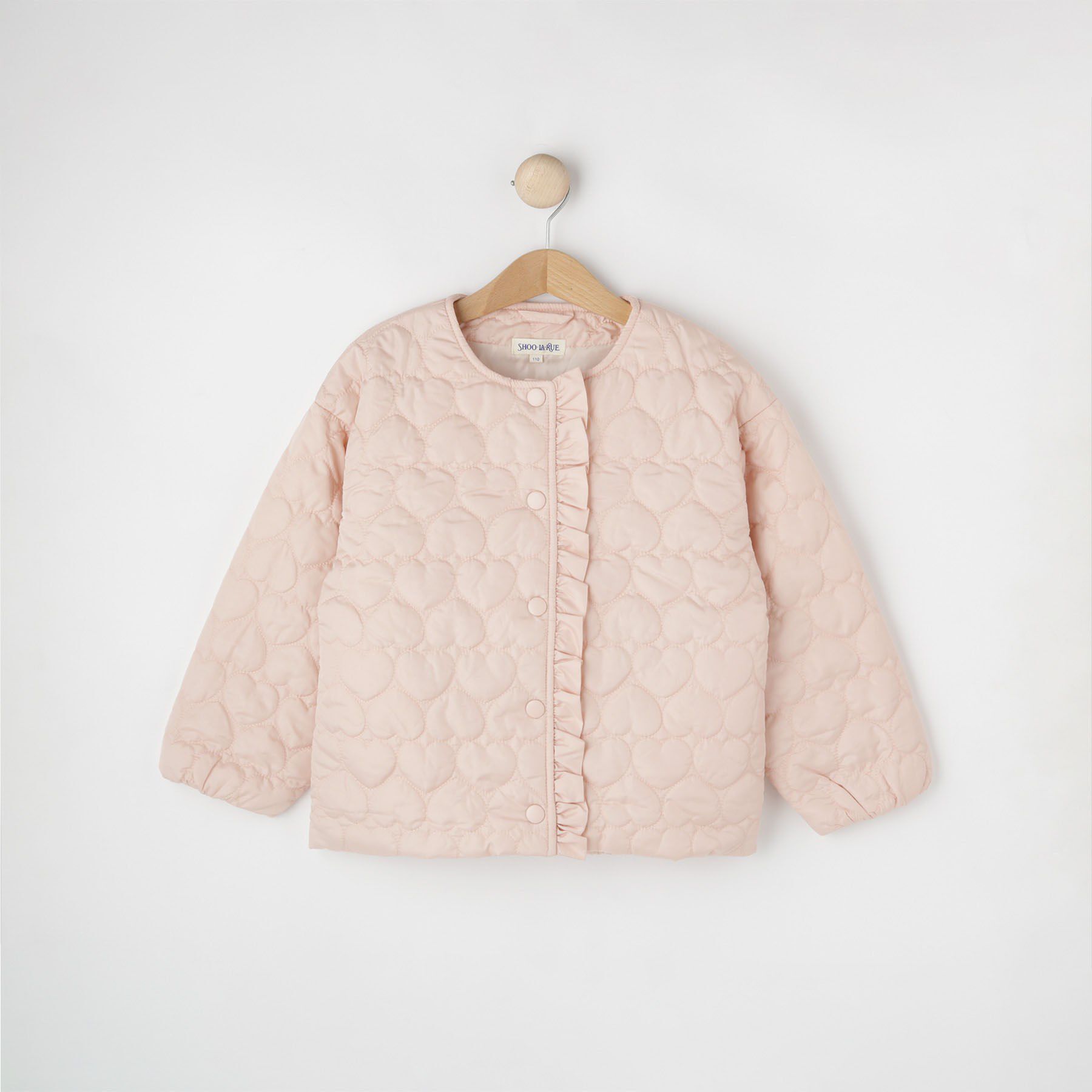 SHOO･LA･RUE「【100-150cm】ハートキルトノーカラーブルゾン」|ブルゾン・スタジャン|ライトピンク(070