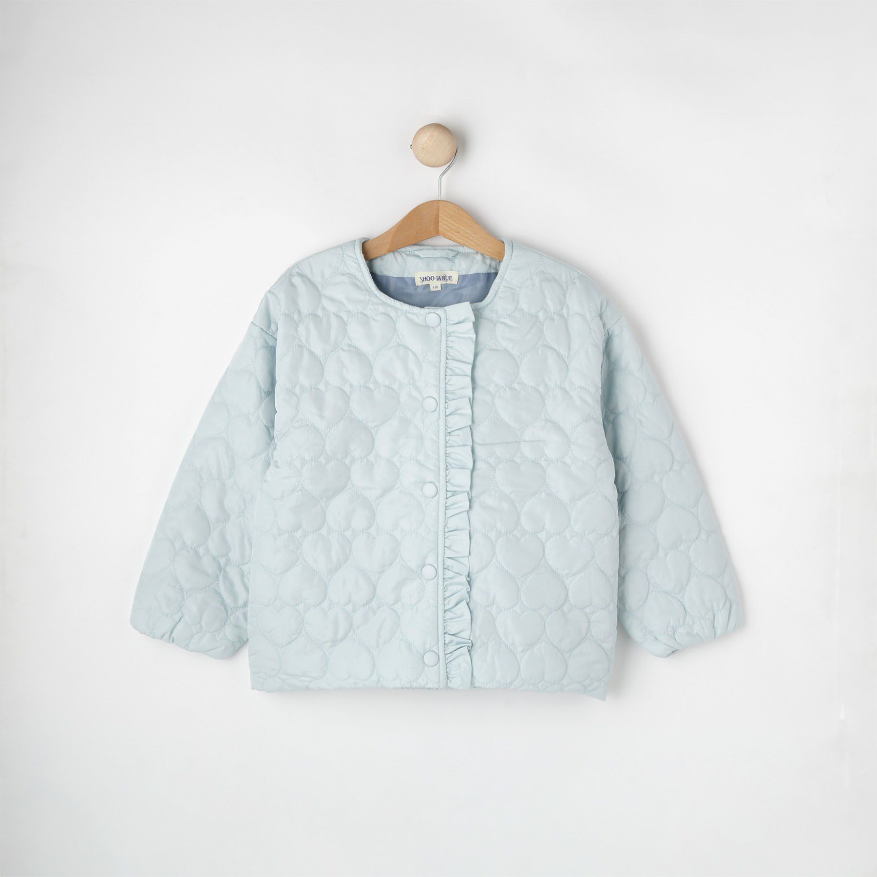 SHOO･LA･RUE「【100-150cm】ハートキルトノーカラーブルゾン」|ブルゾン・スタジャン|サックスブルー(09