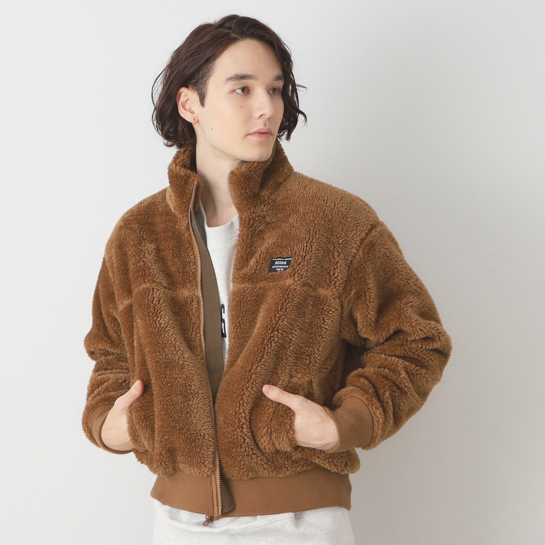 Dessin「ボアスタンドブルゾン」|ブルゾン・スタジャン|モカブラウン(042