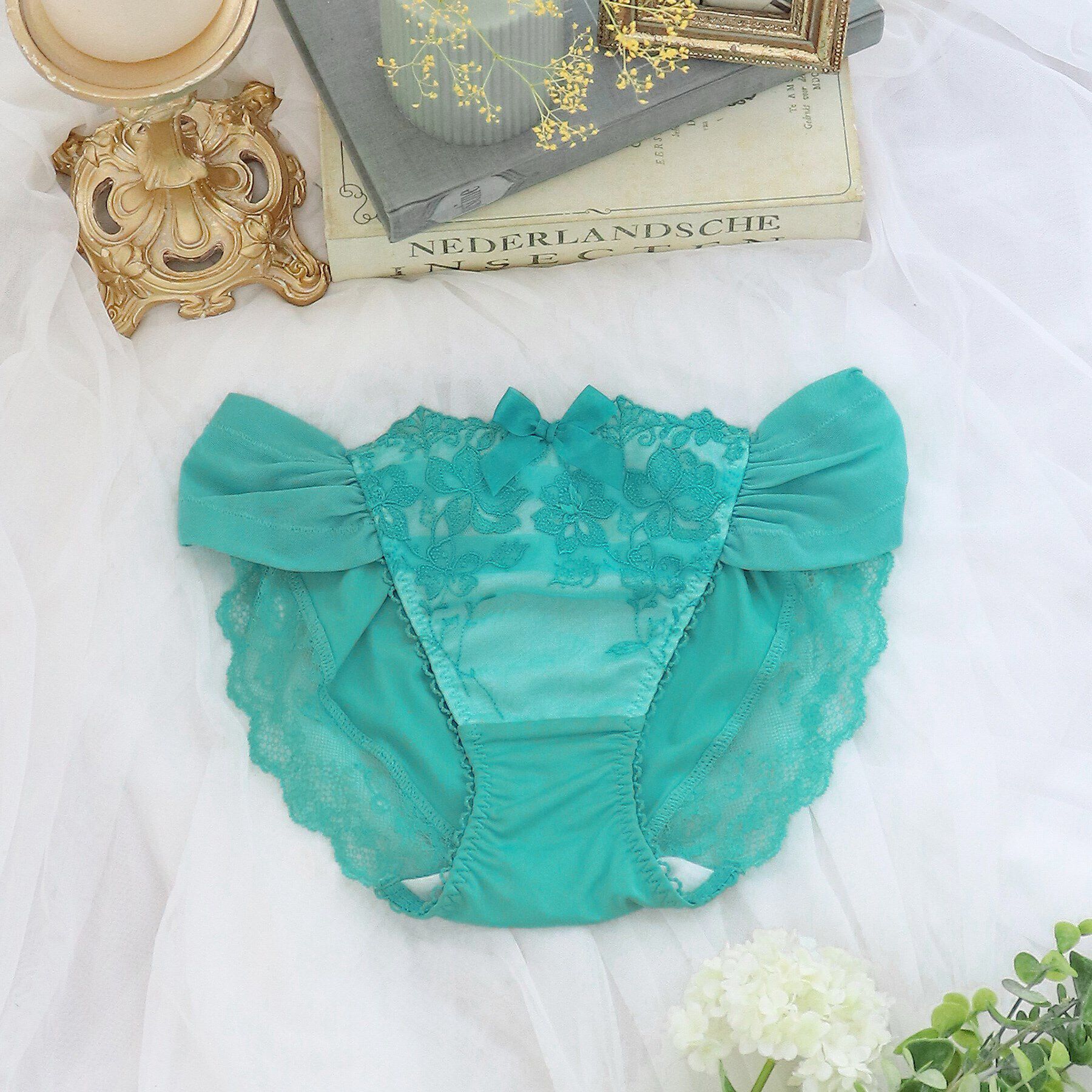 Risa Magli「シェイラ ノーマルショーツ」|インナー|グリーン(024)