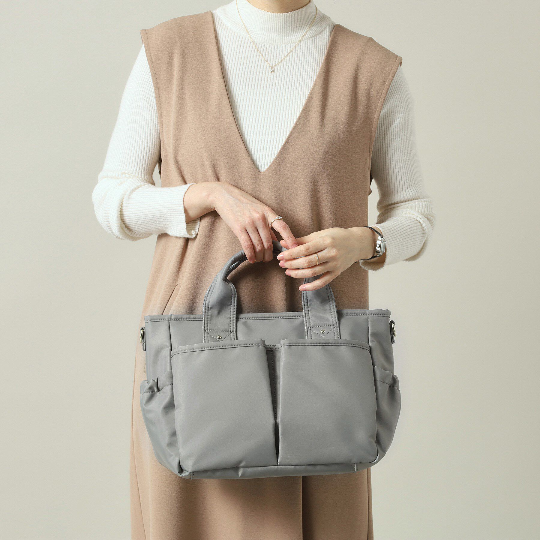 ITS&rsquo;DEMO「撥水10ポケ2WAYトート」|ハンドバッグ|