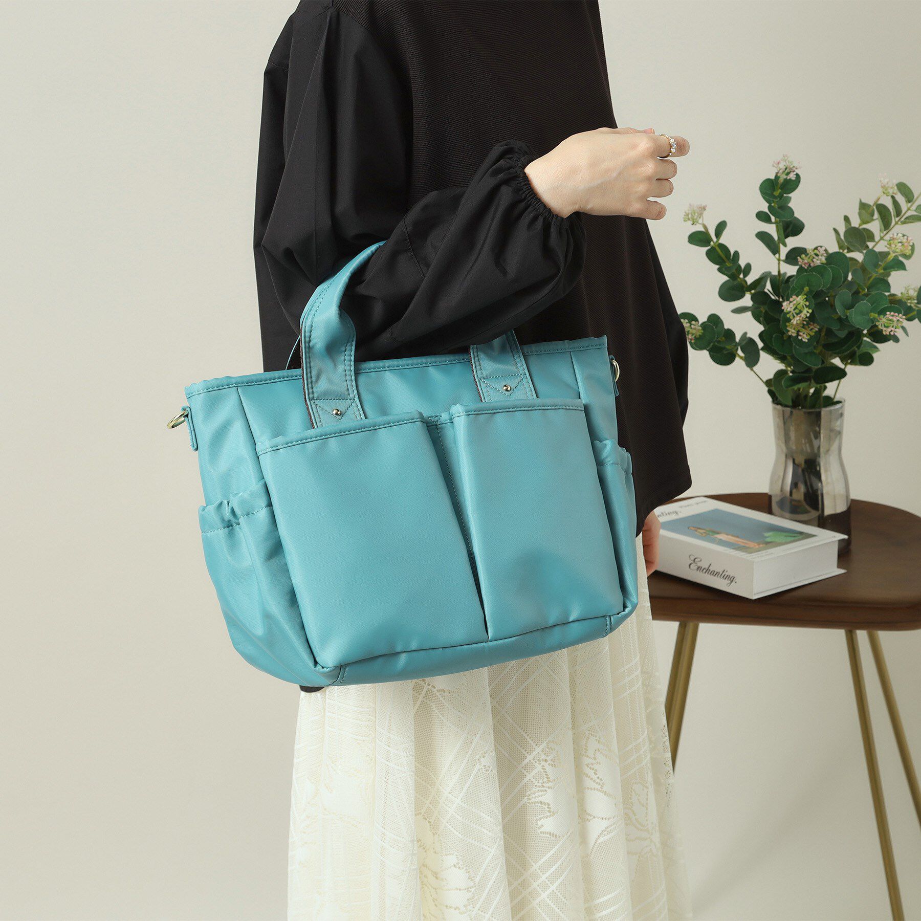 ITS&rsquo;DEMO「撥水10ポケ2WAYトート」|ハンドバッグ|グリーン(022)