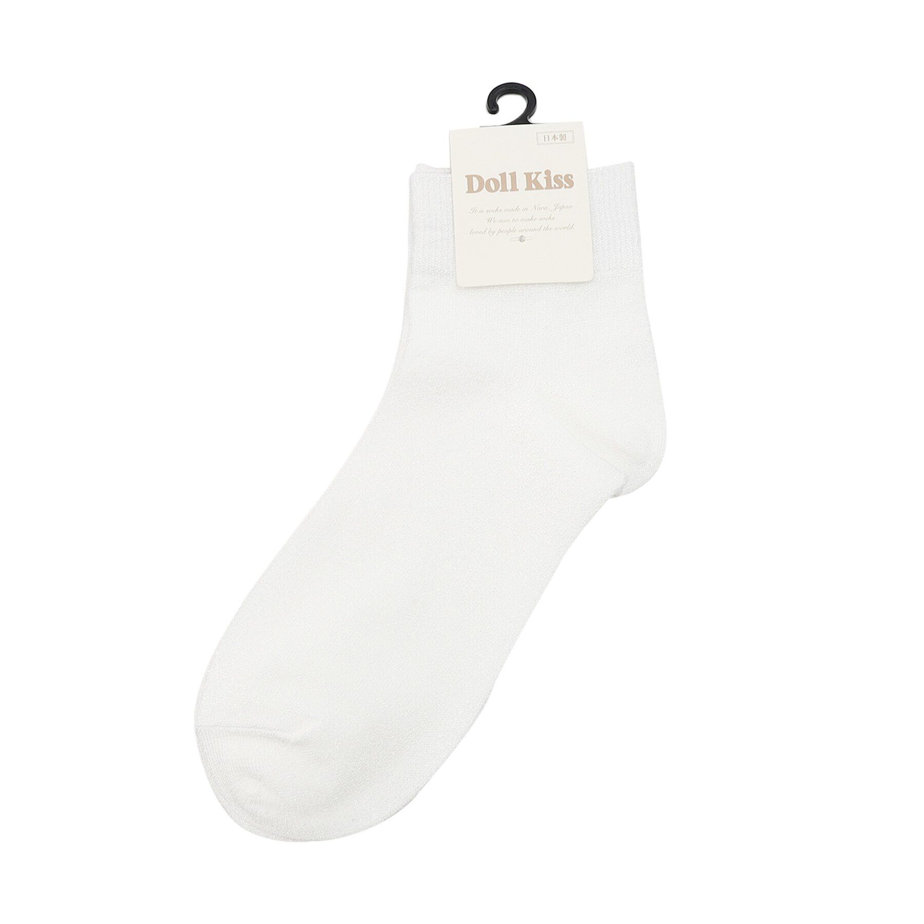 Doll Kiss「モノトーンラメ無地クルーソックス　靴下」|ソックス|ﾎﾜｲﾄ(001)
