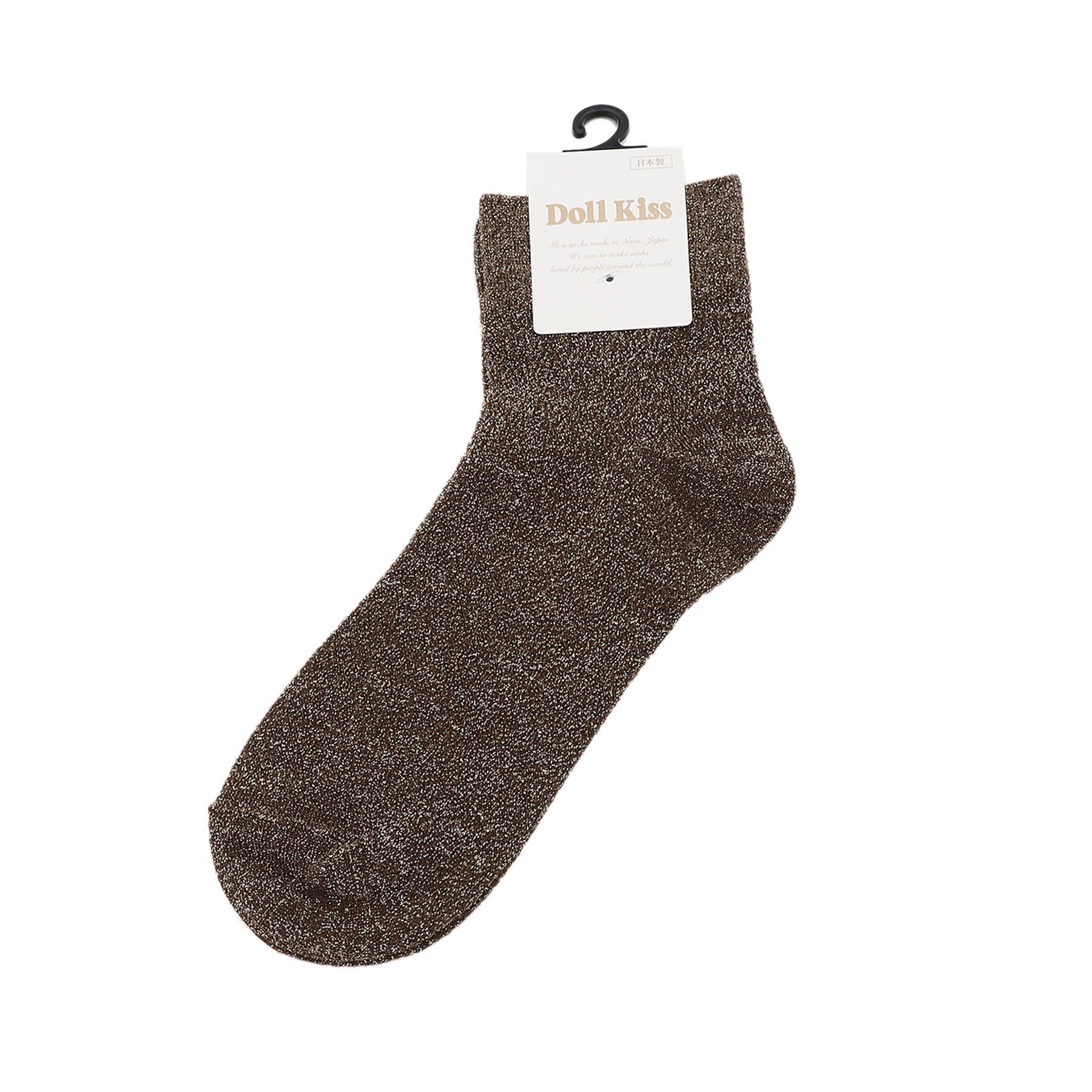 Doll Kiss「モノトーンラメ無地クルーソックス　靴下」|ソックス|