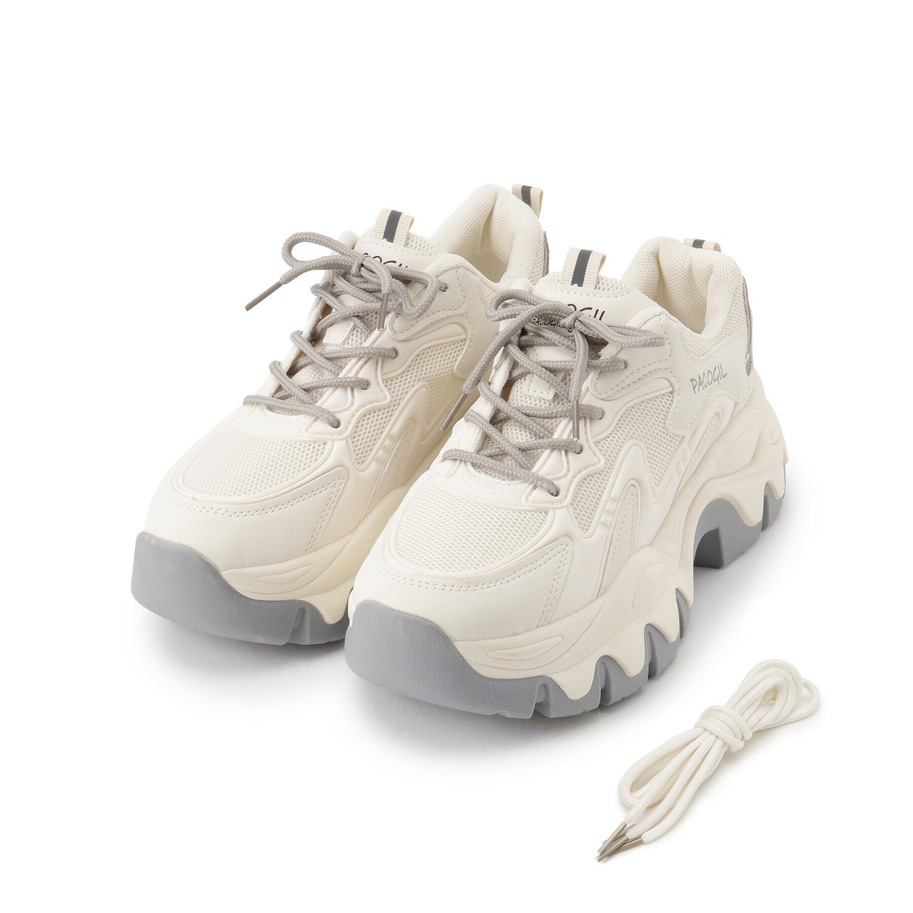 csT&P「厚底カラーソールレースアップ スニーカー」|スニーカー|ｸﾞﾚｰ(012)