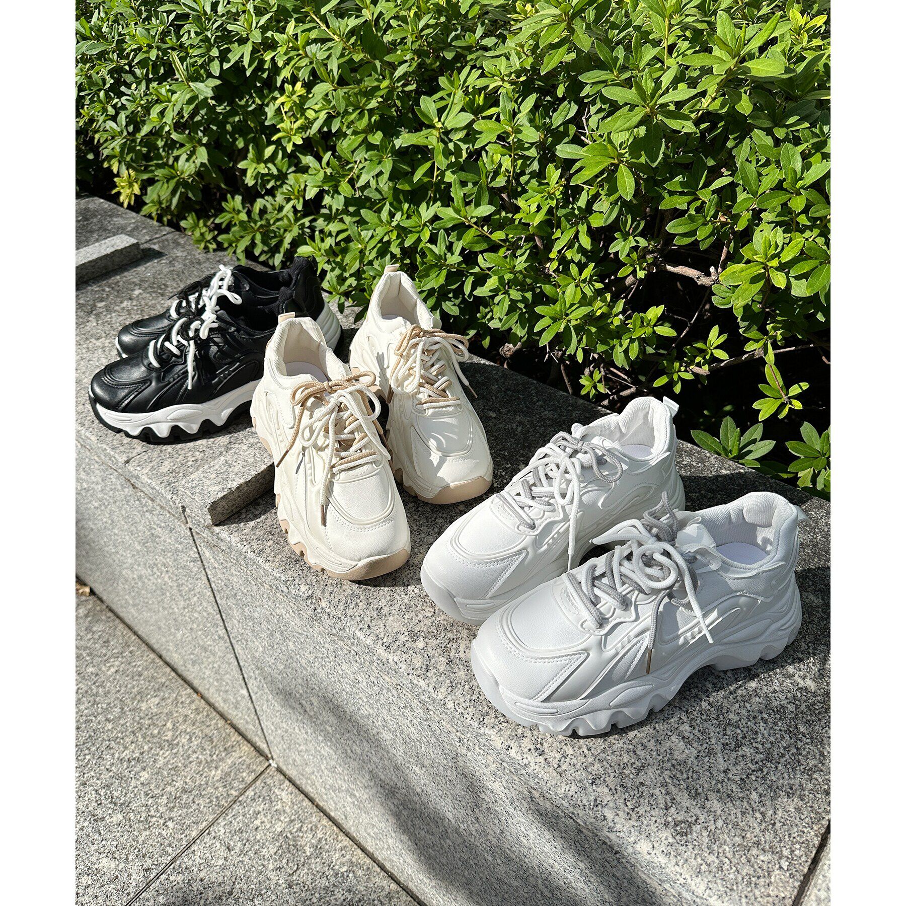 csT&P「厚底カラーソールレースアップ スニーカー」|スニーカー|