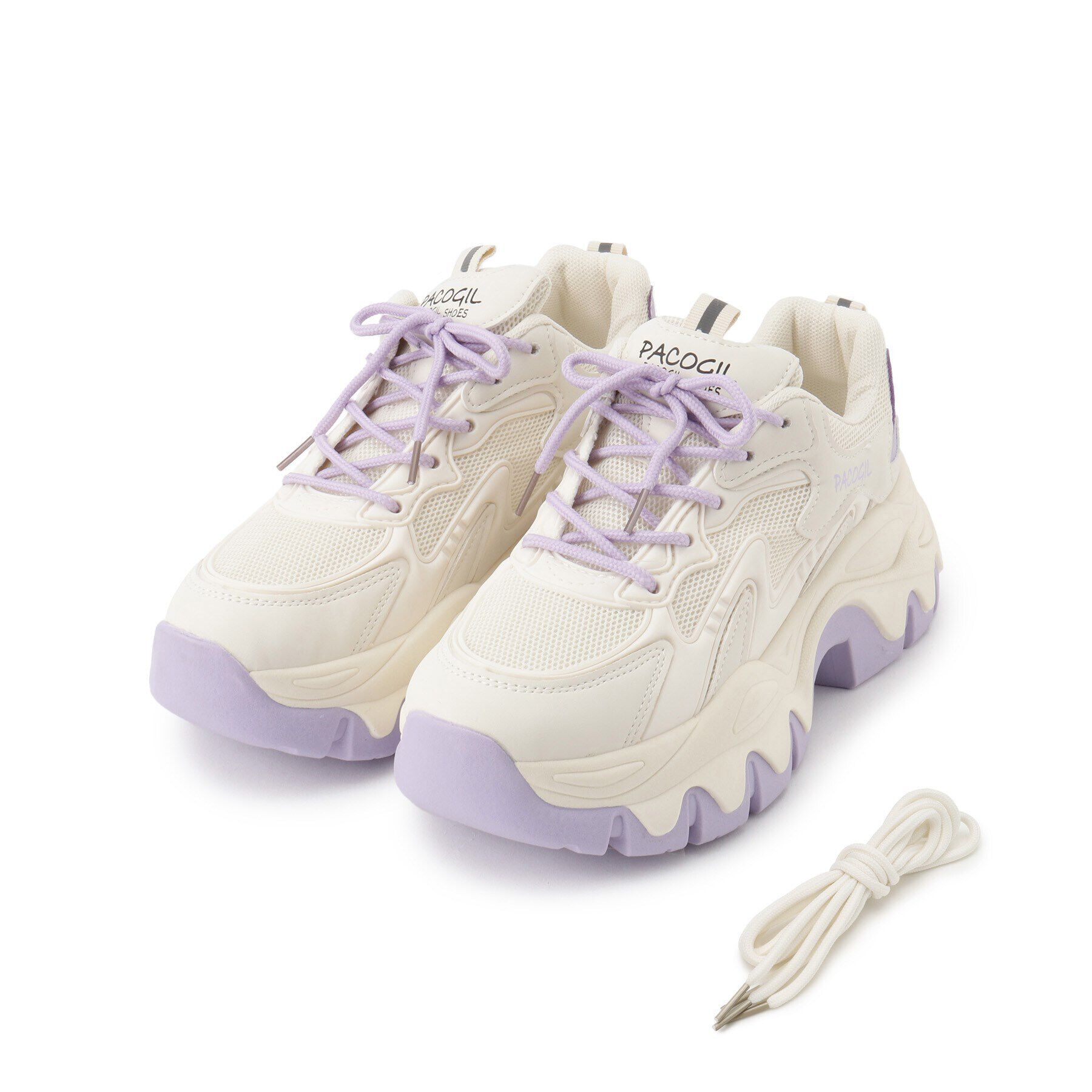 csT&P「厚底カラーソールレースアップ スニーカー」|スニーカー|ﾊﾟｰﾌﾟﾙ(083)