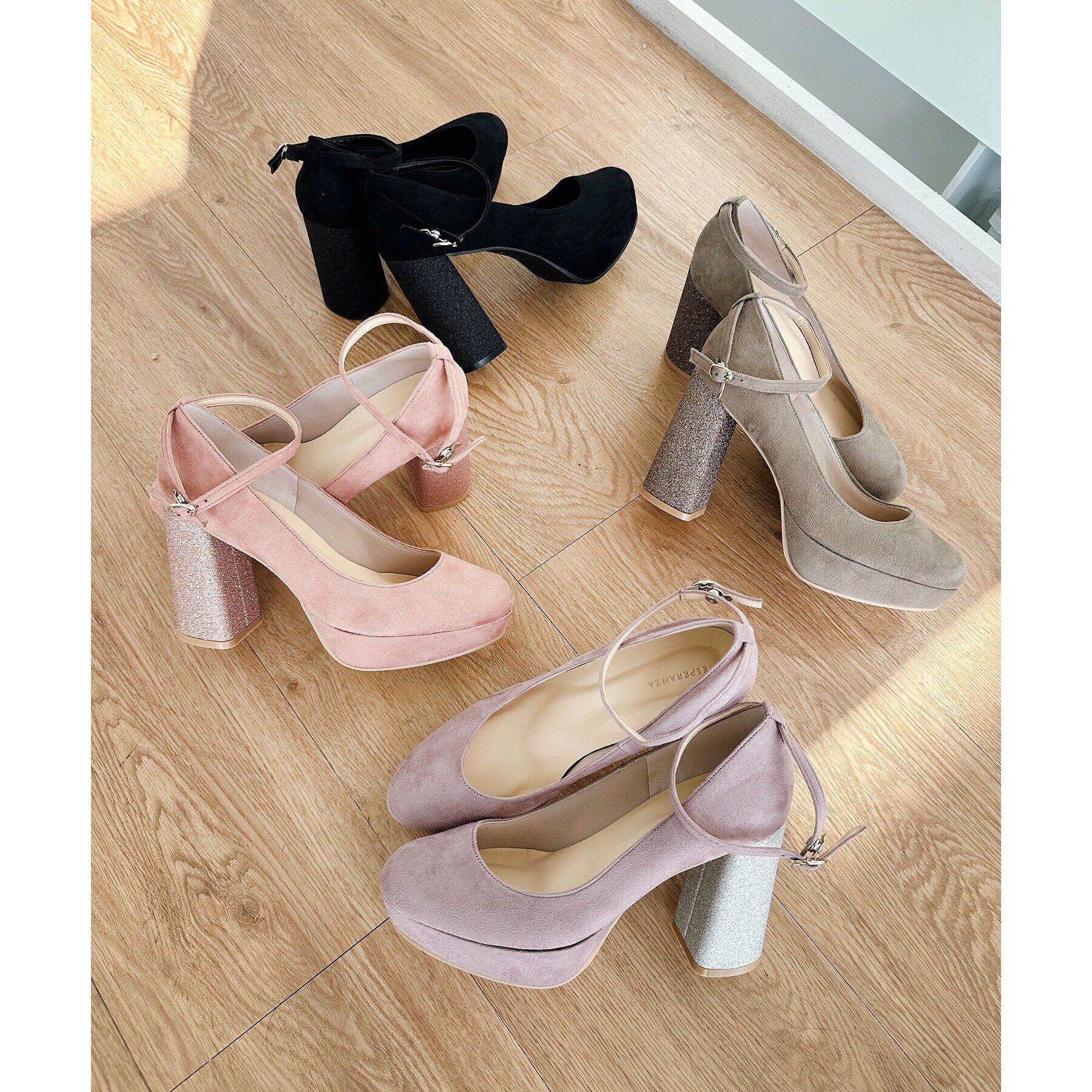 ESPERANZA「チャンキーヒールストラップパンプス 結婚式二次会 パーティー 24SS」|パンプス|