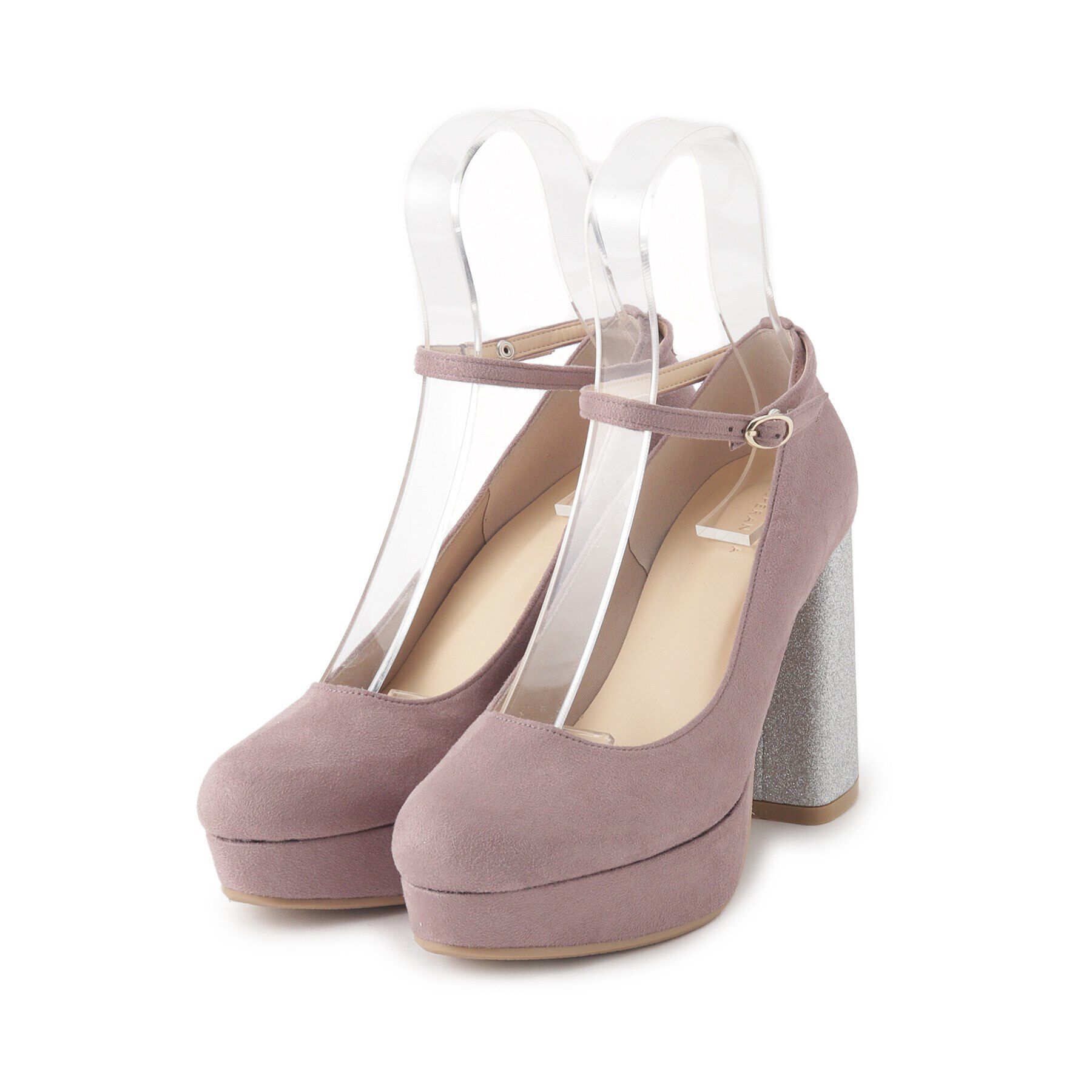 ESPERANZA「チャンキーヒールストラップパンプス 結婚式二次会 パーティー 24SS」|パンプス|ﾊﾟｰﾌﾟﾙ(183)