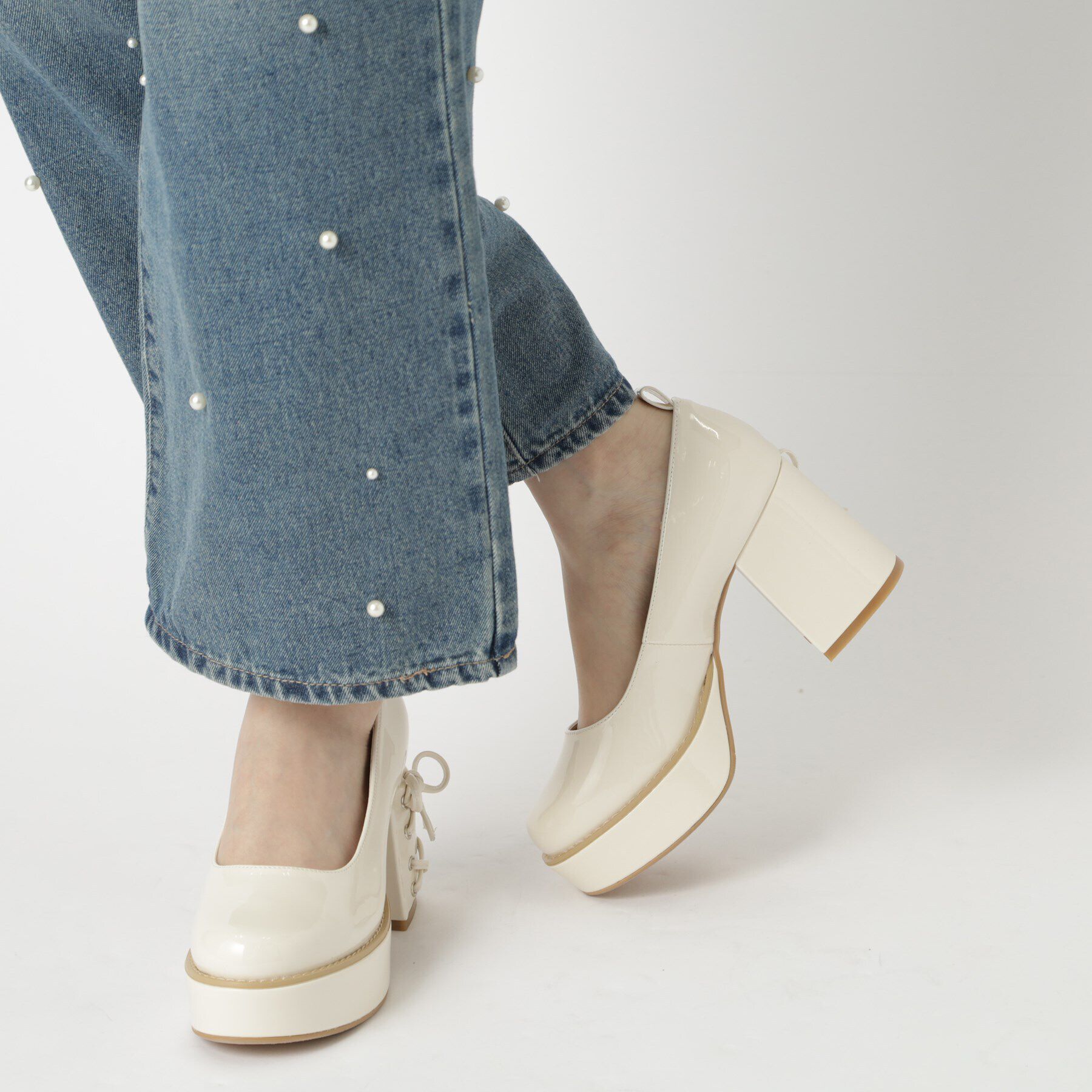 csT&P「4WAY厚底ヒールレースアップパンプス」|パンプス|