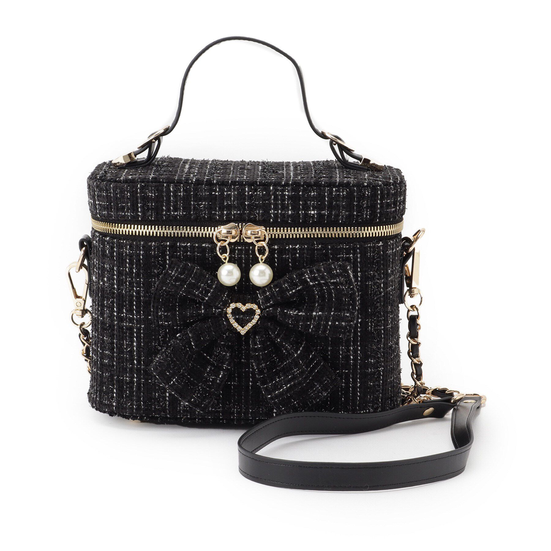 Ober Tashe「リボン付きバニティショルダーバッグ」|ショルダー・メッセンジャー|ﾌﾞﾗｯｸ(019)