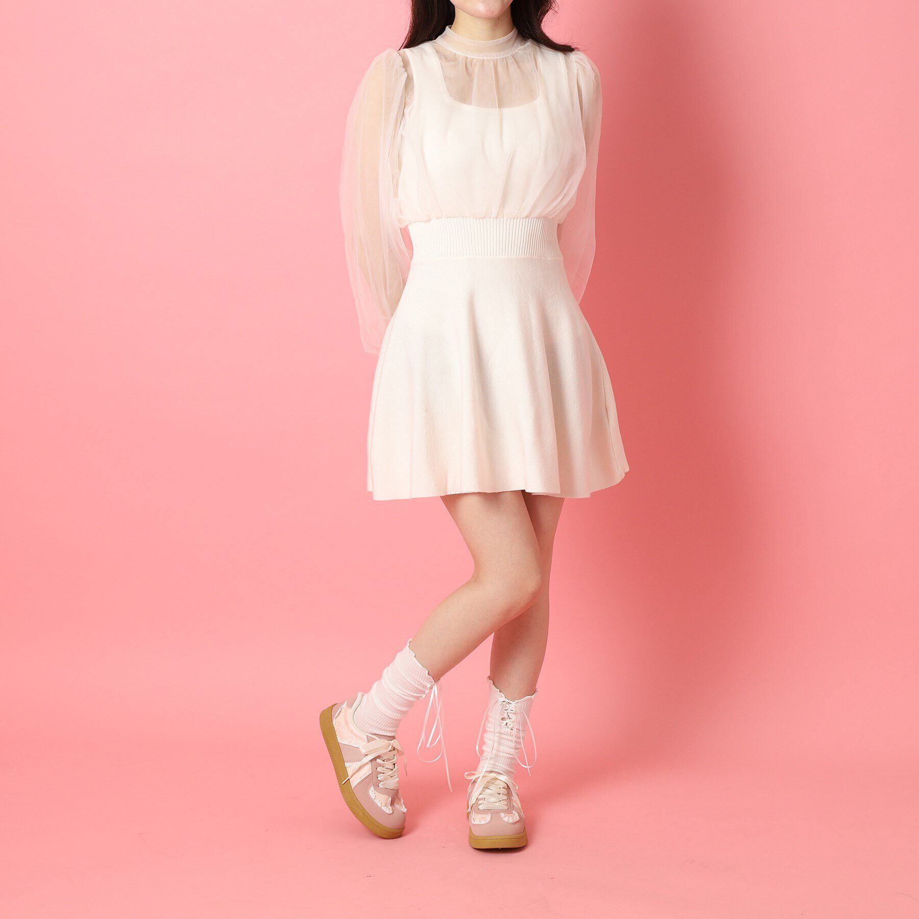 csT&P「サテンリボンレース柄ガーリースニーカー」|スニーカー|