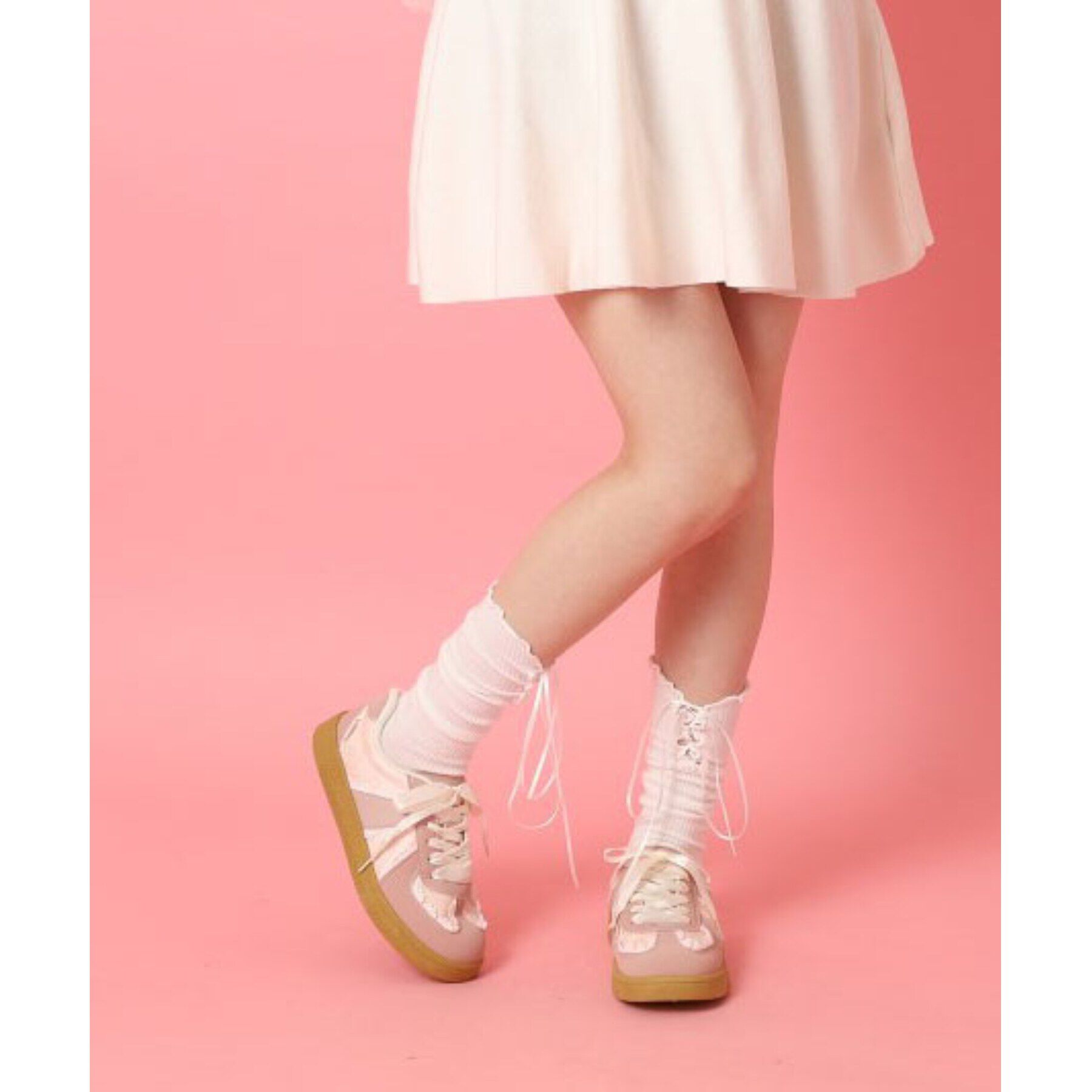 csT&P「サテンリボンレース柄ガーリースニーカー」|スニーカー|