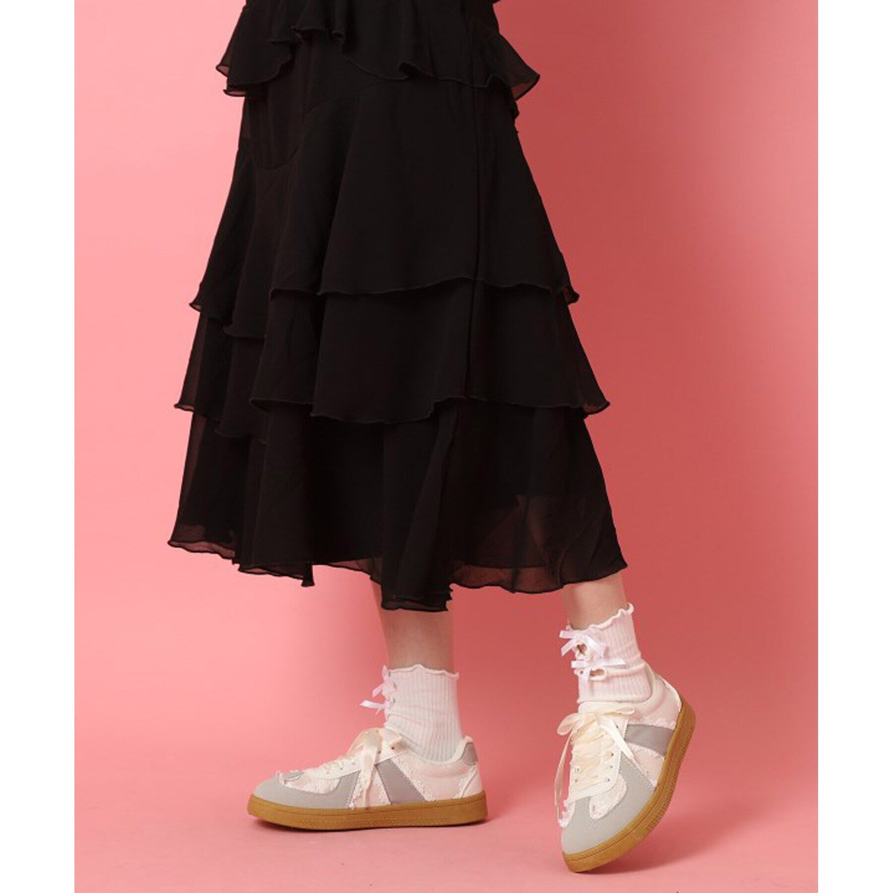 csT&P「サテンリボンレース柄ガーリースニーカー」|スニーカー|