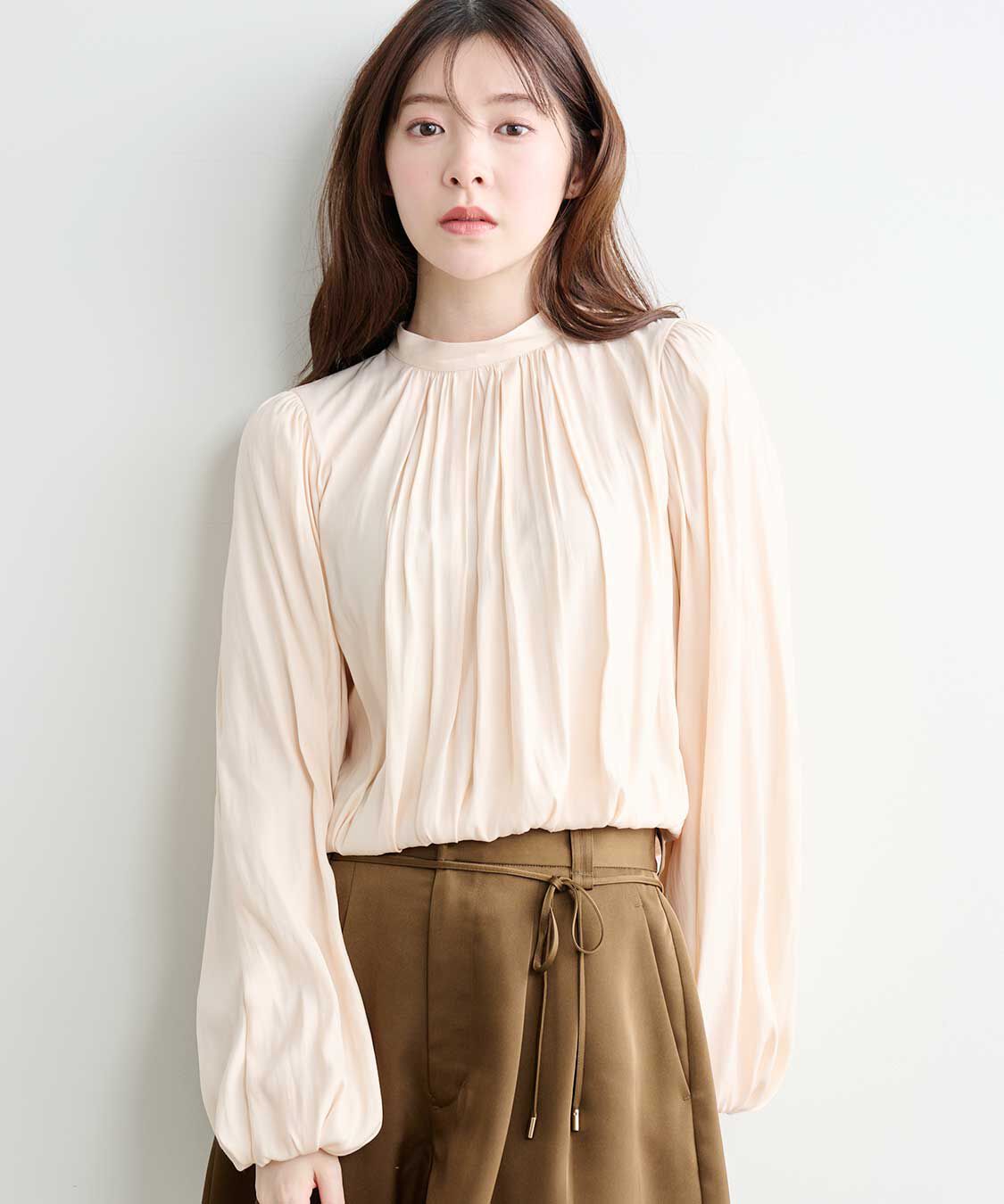 COCO DEAL「バルーンサテンブラウス」|シャツ・ブラウス|ピンク