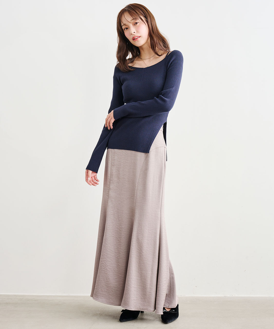 COCO DEAL「ゆるVネックリブニット」|ニット・セーター|