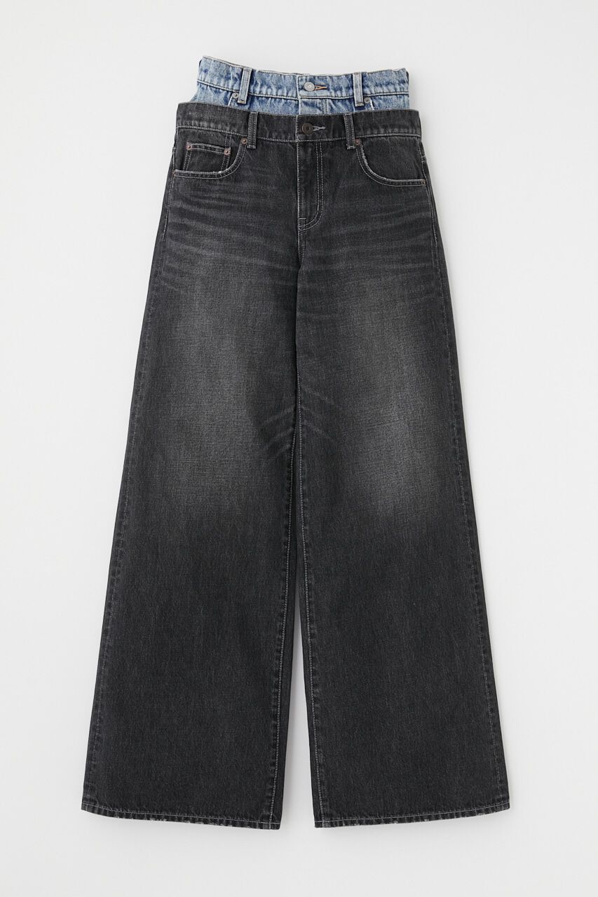 MOUSSY「W WAIST WIDE LEG STRAIGHT」|デニム|