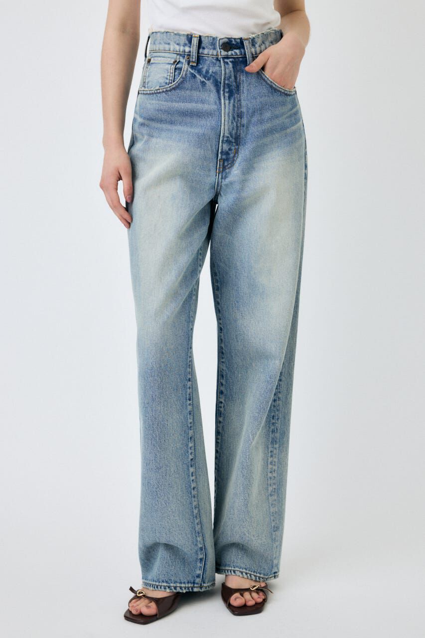 MOUSSY「HW DAMAGE LOOSE STRAIGHT」|デニム|