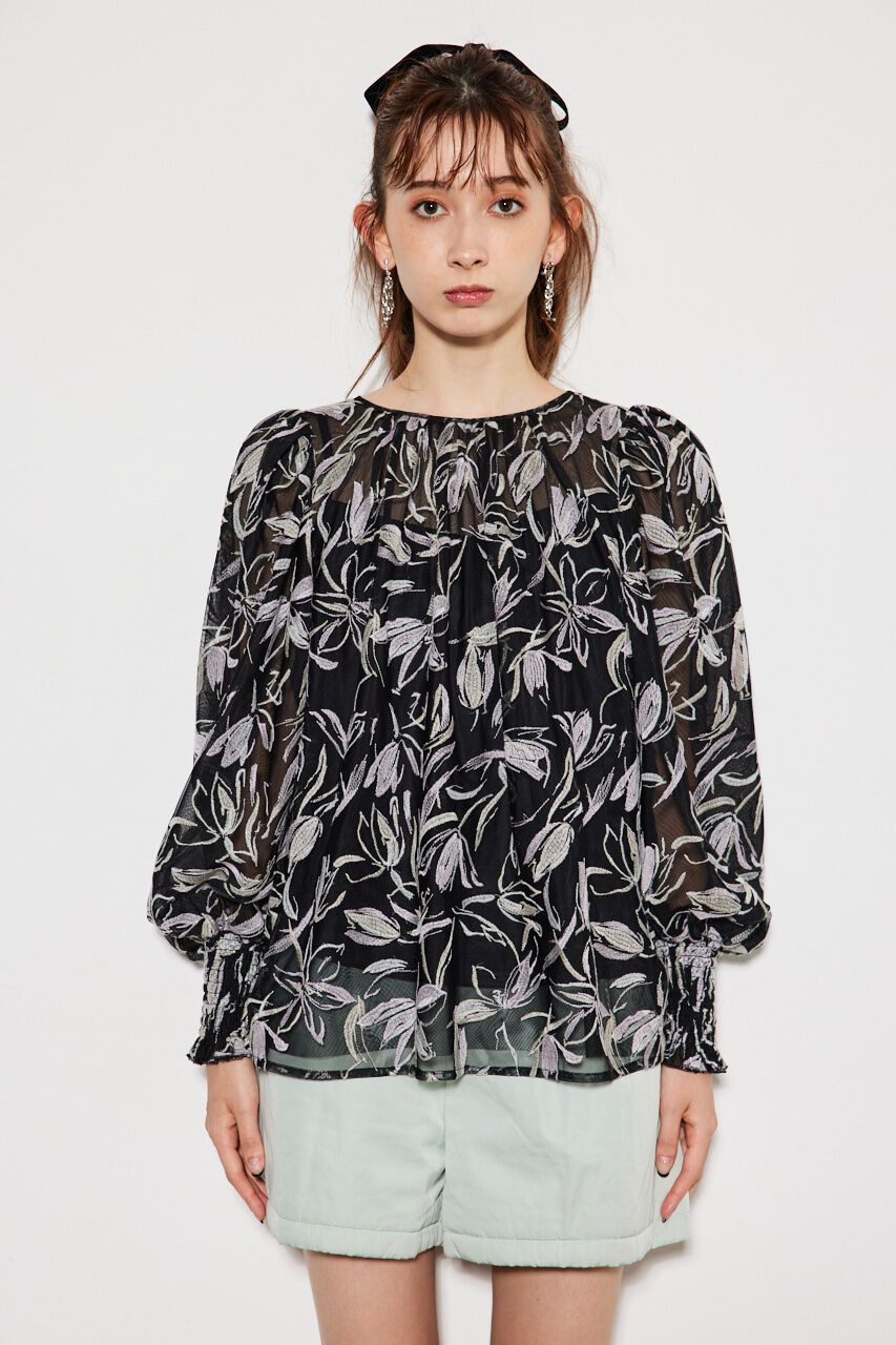 rienda「エンブロイダリーチュールBLS」|シャツ・ブラウス|