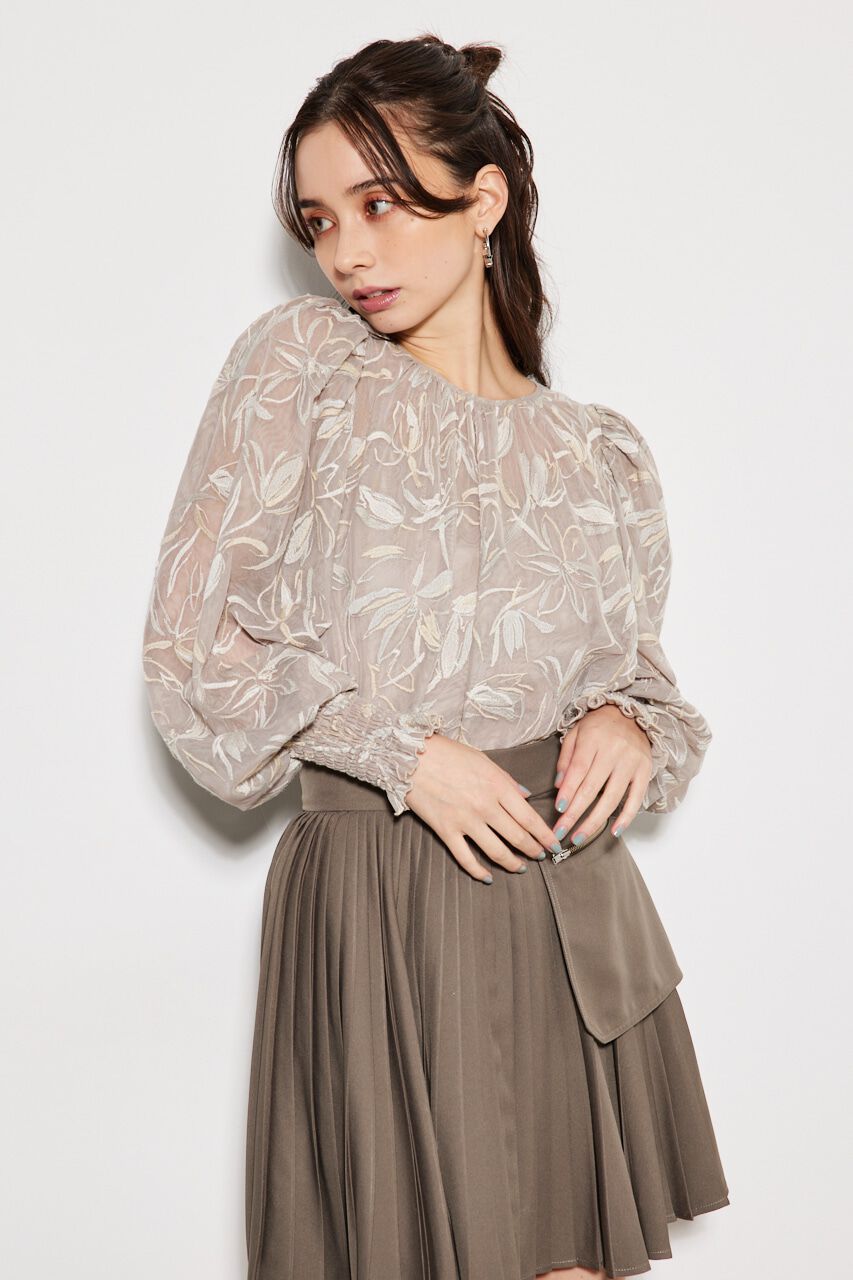 rienda「エンブロイダリーチュールBLS」|シャツ・ブラウス|