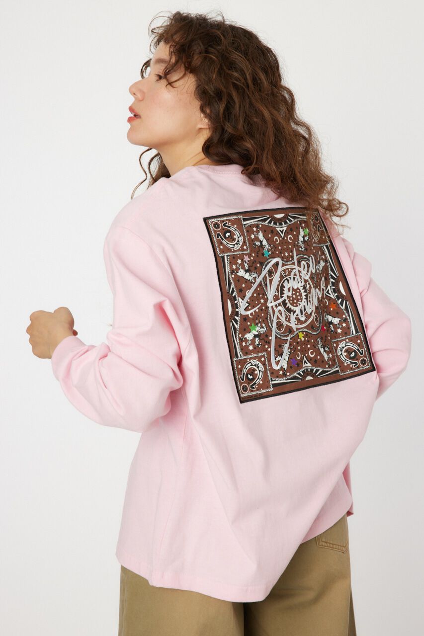 RODEO CROWNS「Cowboy バンダナ ロングスリーブTシャツ」|Tシャツ・カットソー|L/PNK1