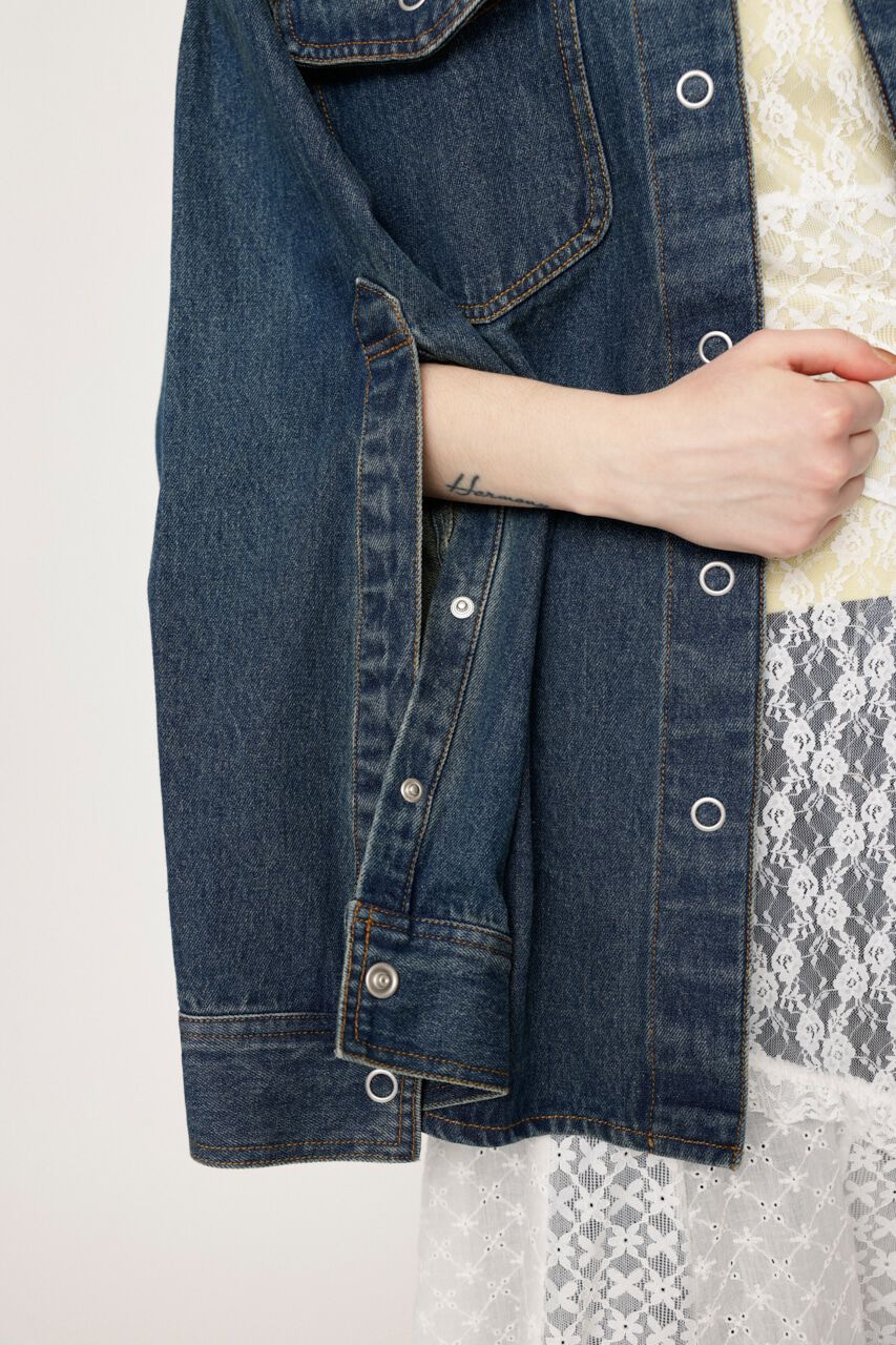 SLY「ARM SLIT DENIM SH ジャケット」|デニムジャケット|