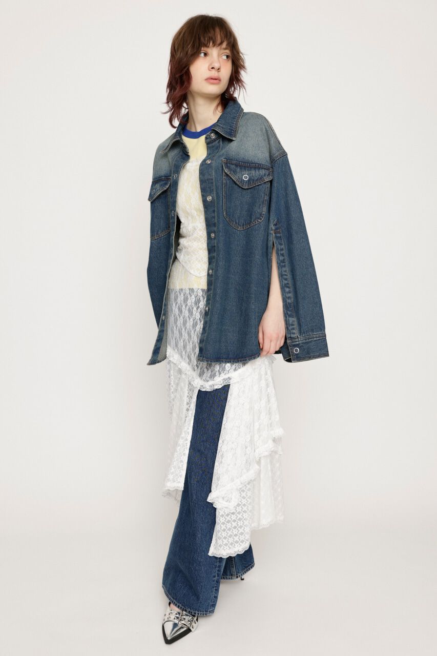 SLY「ARM SLIT DENIM SH ジャケット」|デニムジャケット|