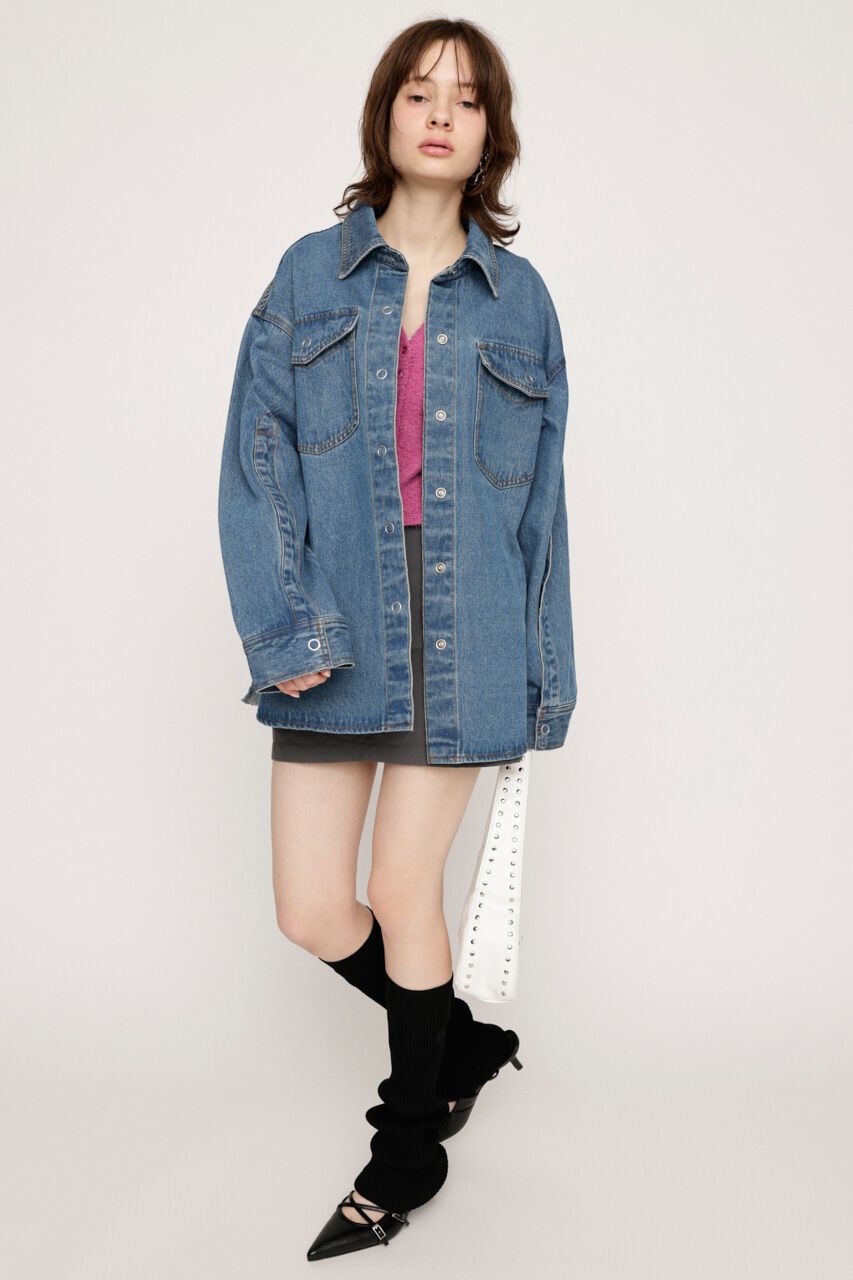 SLY「ARM SLIT DENIM SH ジャケット」|デニムジャケット|