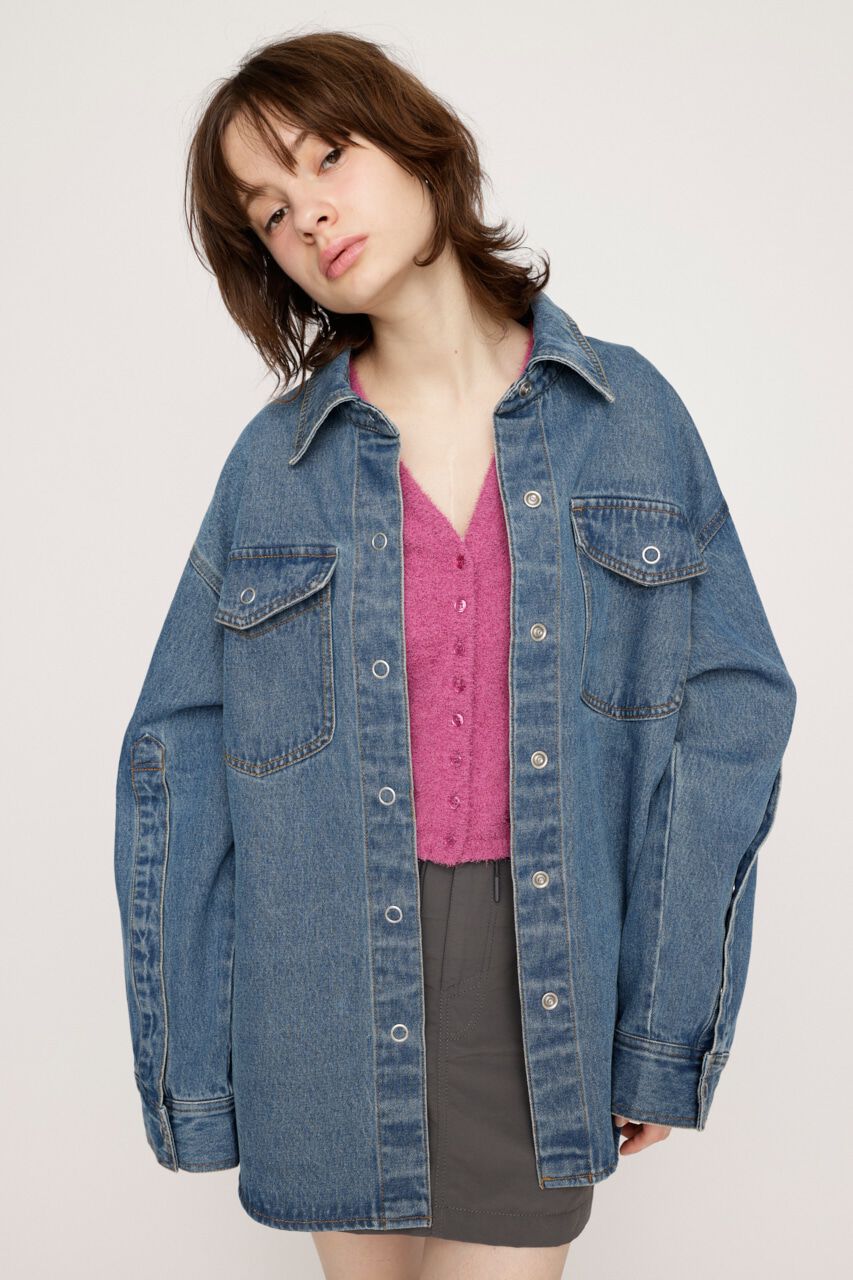 SLY「ARM SLIT DENIM SH ジャケット」|デニムジャケット|