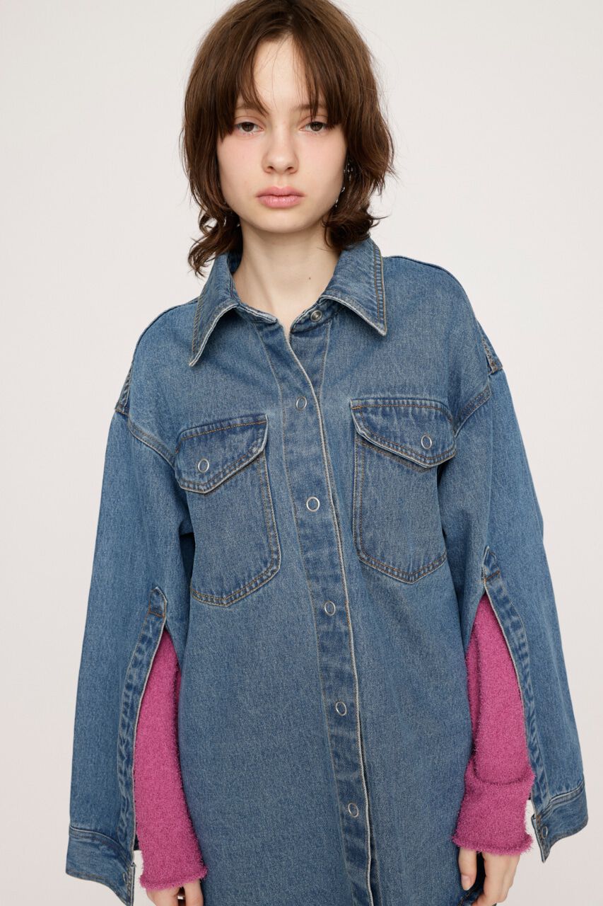 SLY「ARM SLIT DENIM SH ジャケット」|デニムジャケット|
