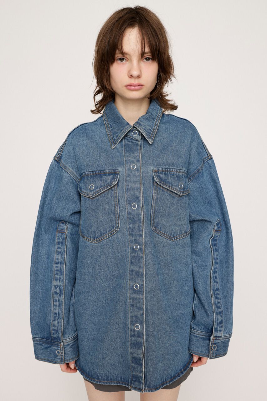 SLY「ARM SLIT DENIM SH ジャケット」|デニムジャケット|