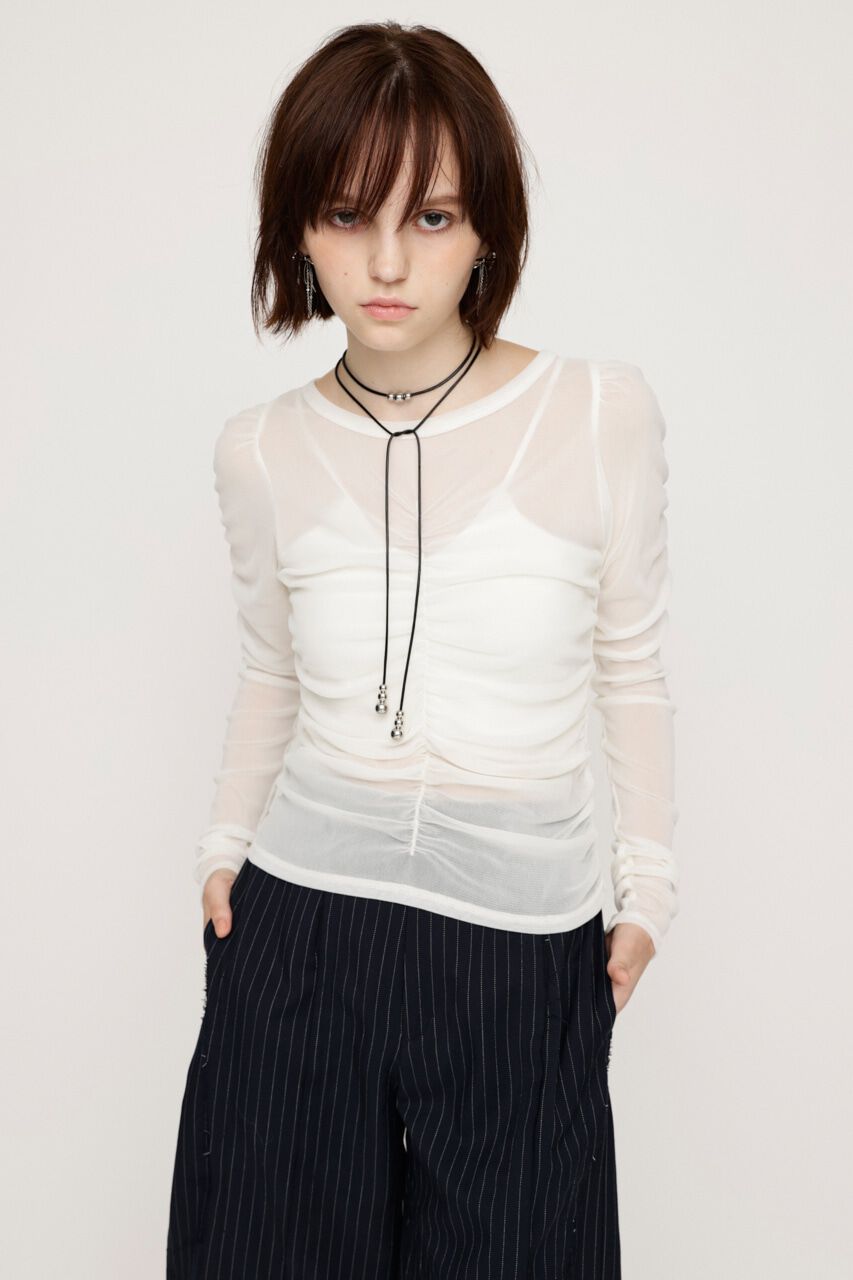 SLY「FRONT GATHER PUFF トップス」|Tシャツ・カットソー|WHT
