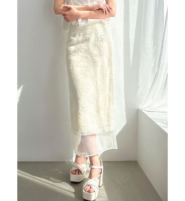 RESEXXY「エンブロイダリーシアースカート」|スカート|アイボリー