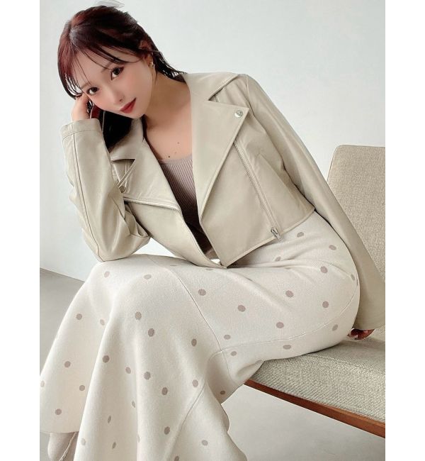 RESEXXY「オフショルドットマーメイドニットワンピース」|ワンピース|