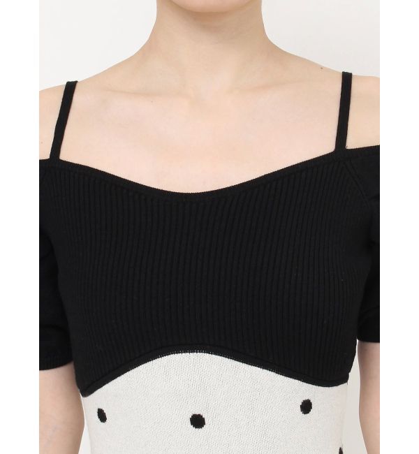 RESEXXY「オフショルドットマーメイドニットワンピース」|ワンピース|