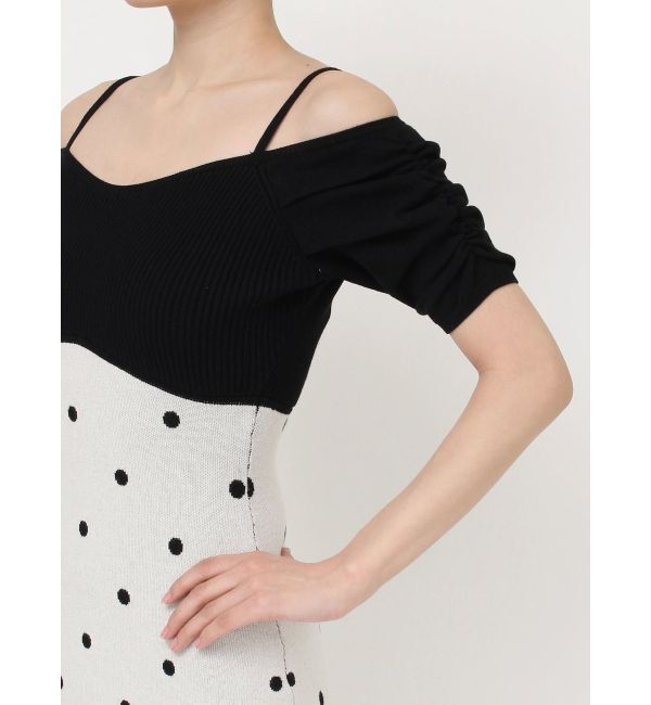 RESEXXY「オフショルドットマーメイドニットワンピース」|ワンピース|