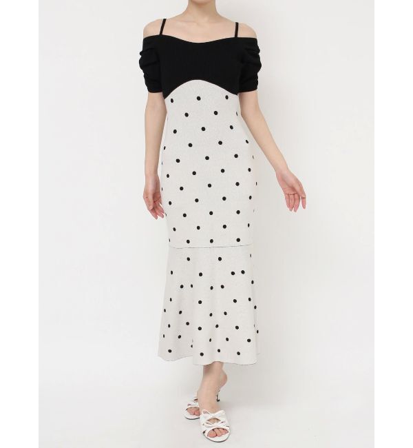 RESEXXY「オフショルドットマーメイドニットワンピース」|ワンピース|