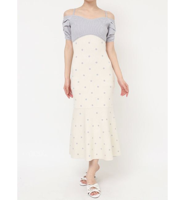 RESEXXY「オフショルドットマーメイドニットワンピース」|ワンピース|