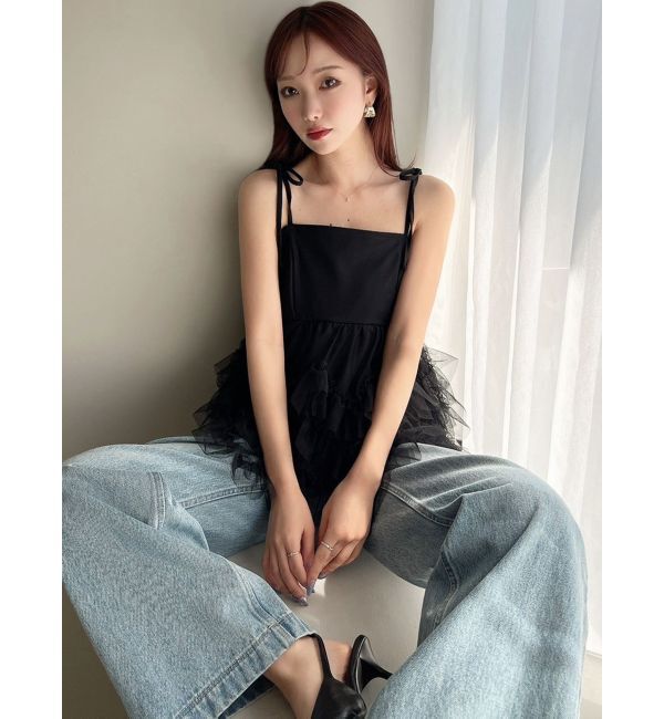 RESEXXY「チュールフリルペプラムキャミトップス」|キャミソール|