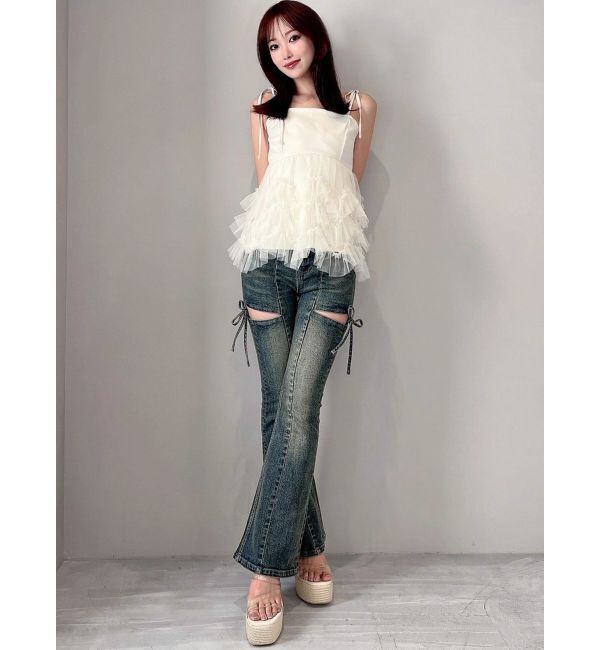 RESEXXY「チュールフリルペプラムキャミトップス」|キャミソール|