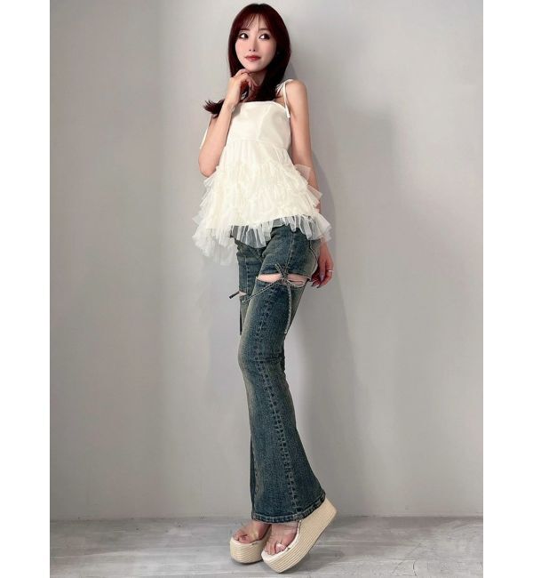 RESEXXY「チュールフリルペプラムキャミトップス」|キャミソール|