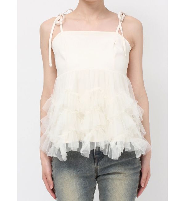 RESEXXY「チュールフリルペプラムキャミトップス」|キャミソール|
